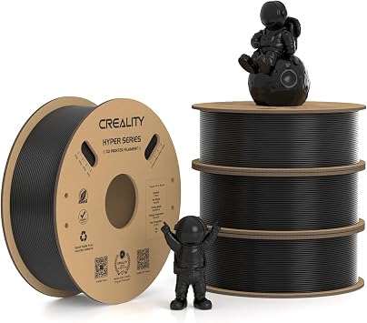 Creality Hyper PLA Filament 1.75mm, 30-600mm/s High Speed 3D Printer Filament, Dimensional Accuracy +/-0.02mm, Fit Most FDM 3D Printers, 4 Pack 1kg Spool2.2lbs, Black