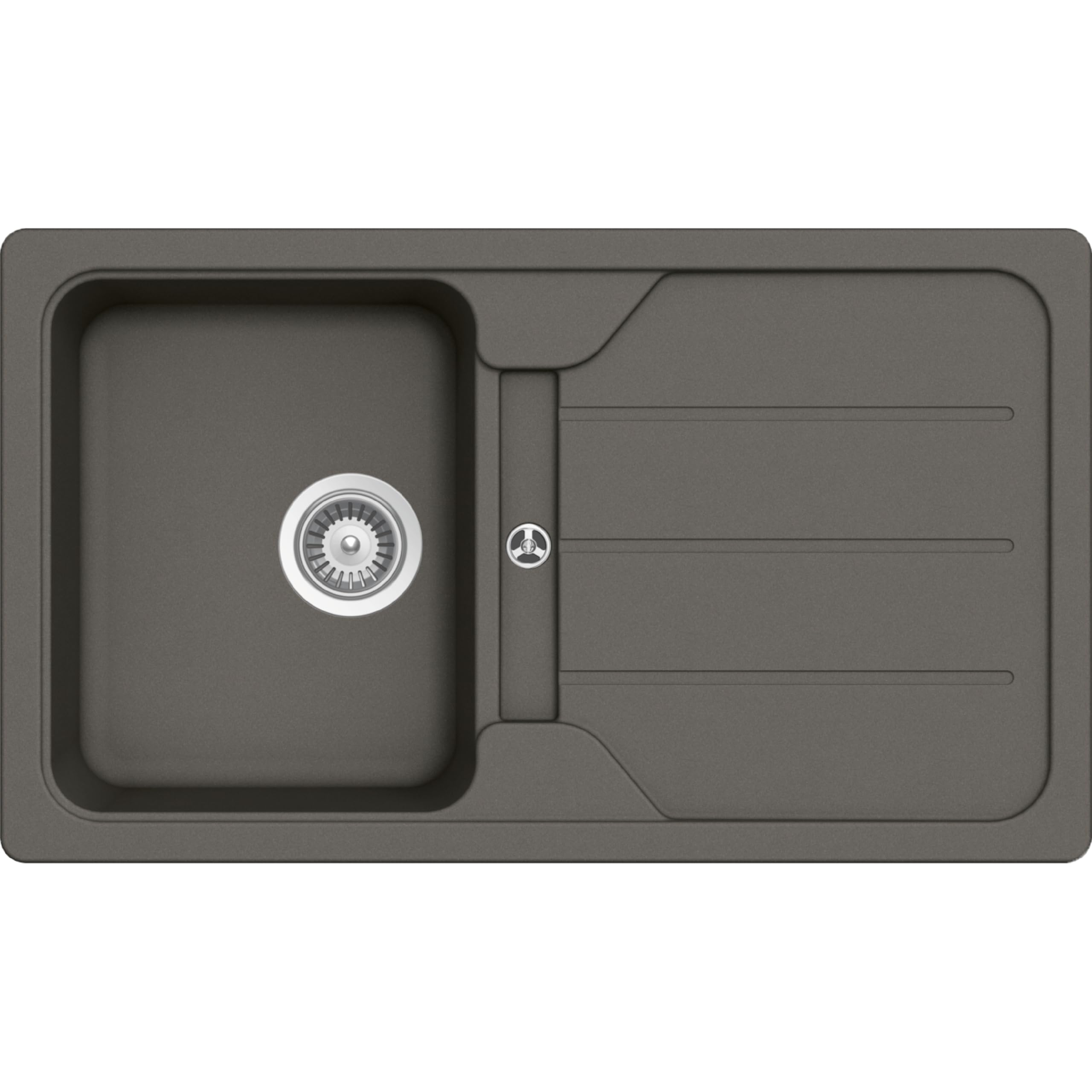 SCHOCK Formhaus D-100 Évier de cuisine, 86 x 50 cm, en granit de 45 cm de large, asphalte