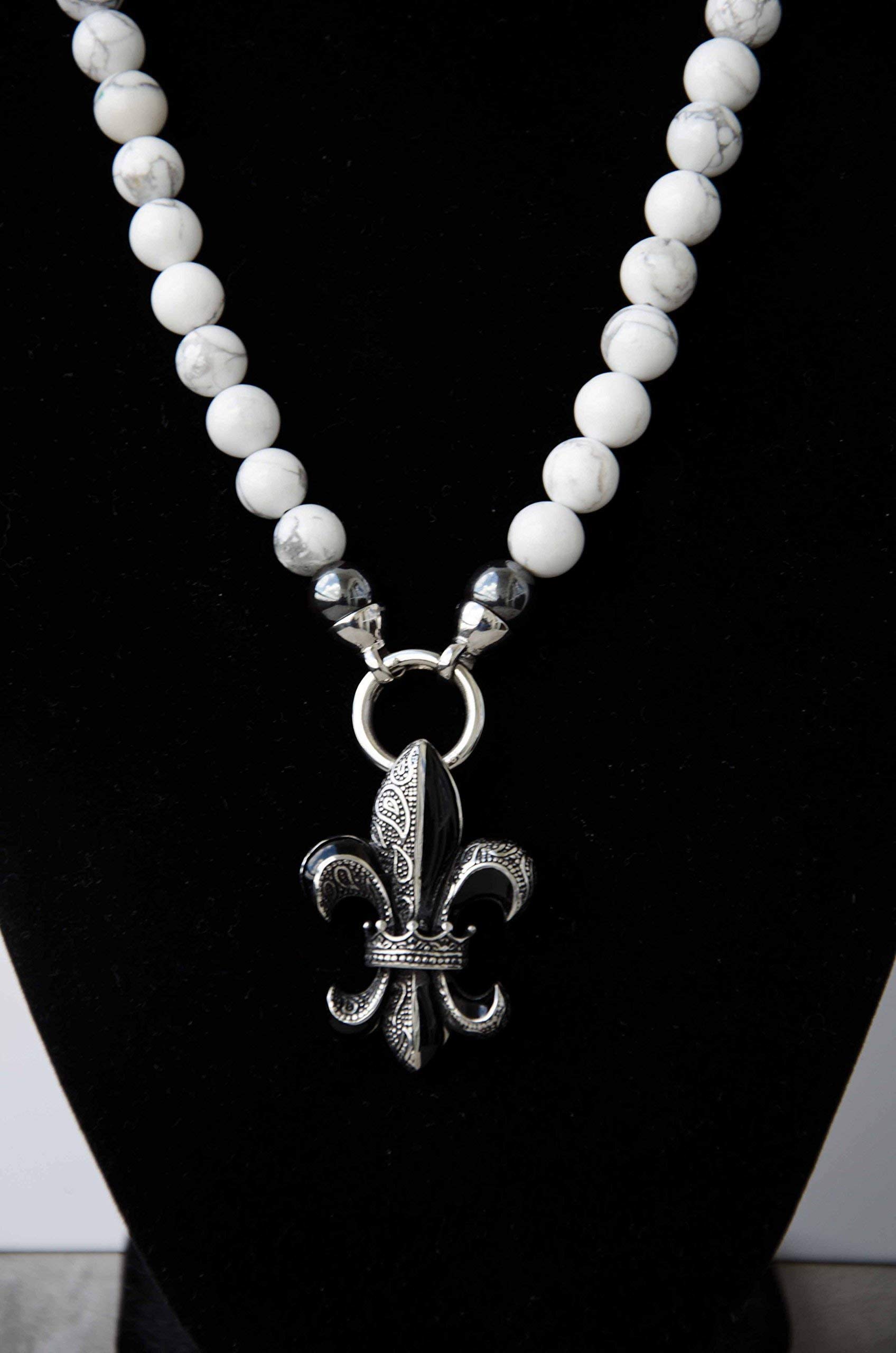 Halbedelstein Totenkopf Skull Halskette Rosenkranz Onyx, Herren Schmuck Männer schwarz Perlenkette Bikerschmuck Skull Edelstahl Gebetskette Geschenk Gothik Matt Lava Religion Handgemacht Handmade