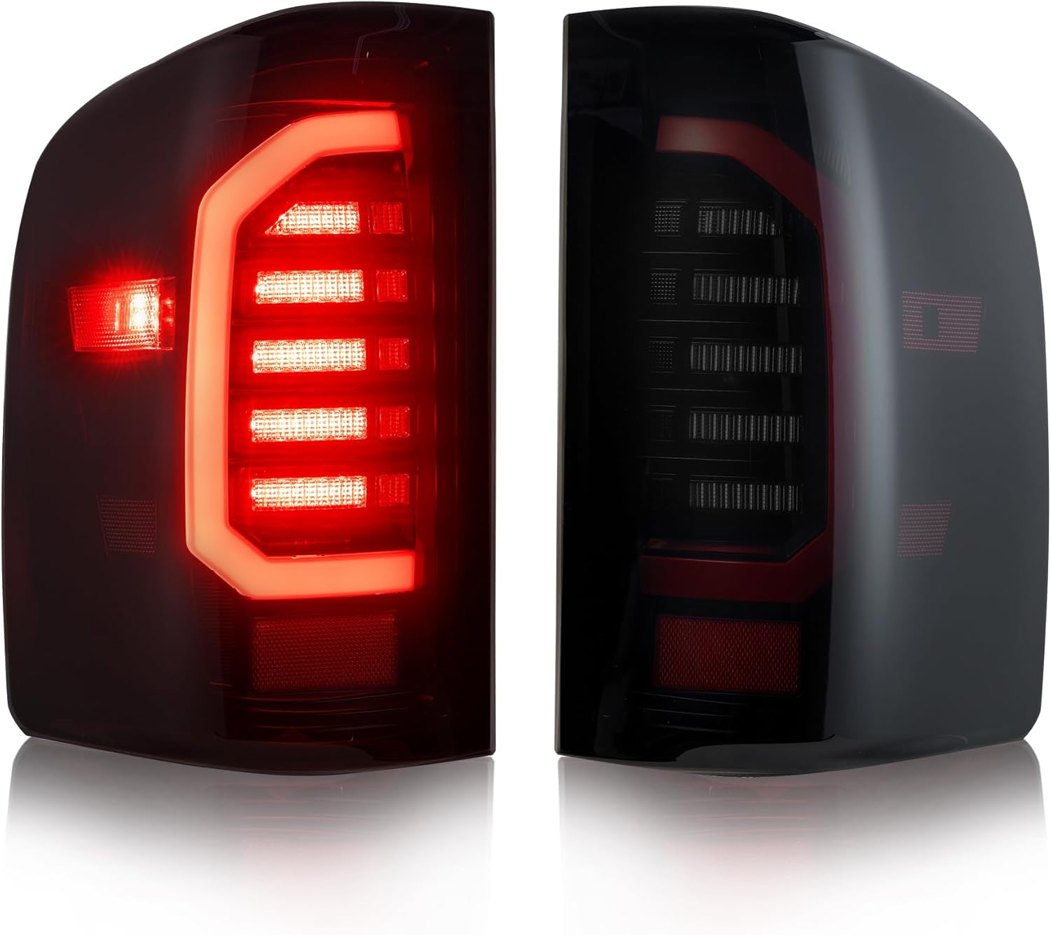 LED Tail Lights Assembly for 2007 2008 2009 2010 2011 2012 2013 2014 Chevy Silverado 1500 2500 3500HD, Bright Smoked Tail Lights, IP67 Waterproof LED Tail Lights Rear Tail Lights Pair