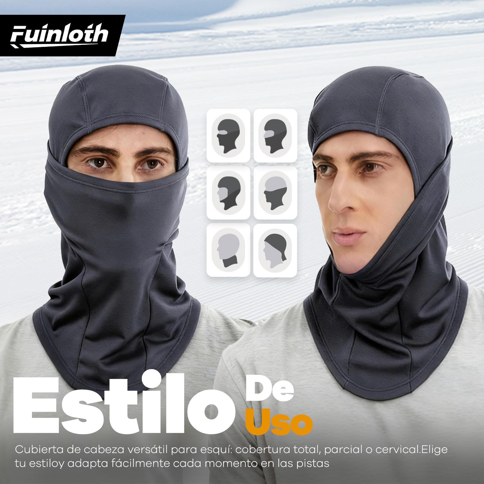 fuinloth Pasamontañas Moto, Invierno Balaclava Anti Viento Termico Sotocasco Esquí Hombre/Mujer