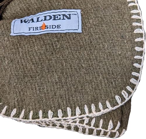 Miniatura 9 de Walden Backyards Fireside Manta de lana con correa de transporte de cuero (carbón con soporte de cuero marrón)