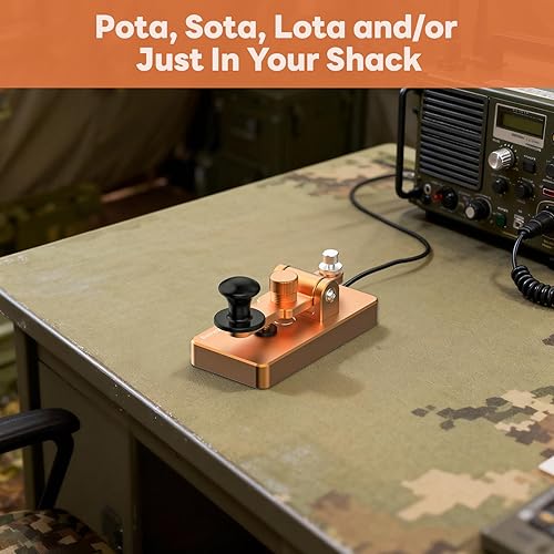 Miniatura 5 de Clásico Morse Mini Código Clave Morse Código Paleta Llave Aleación de Aluminio Mini-Key Morse CW Llave Portátil Morse Práctica Clave Oro