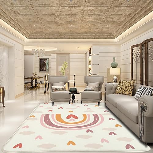 Miniatura 3 de MELONE Alfombras de arcoíris para niñas de 8 a 12 años, decoración de habitación Kawaii para sala de estar, dormitorio, aula, sala de juegos,