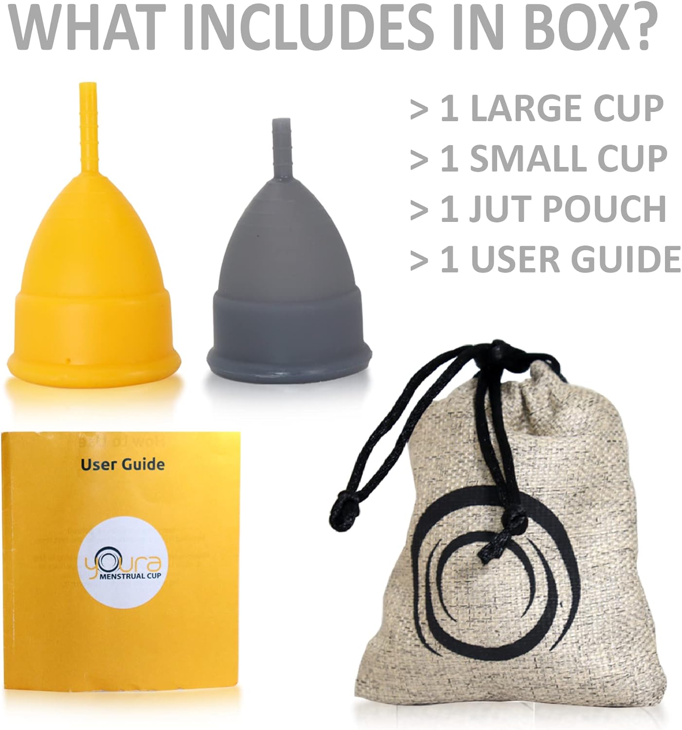 Youra Reusable Menstrual Cups, Set of 2 (Small + Large), Soft, Flexible & Leak-Proof, Up to 12 Hours of Comfort, Eco-Friendly & Safer Alternative to Pads & Tampons : Health & Household