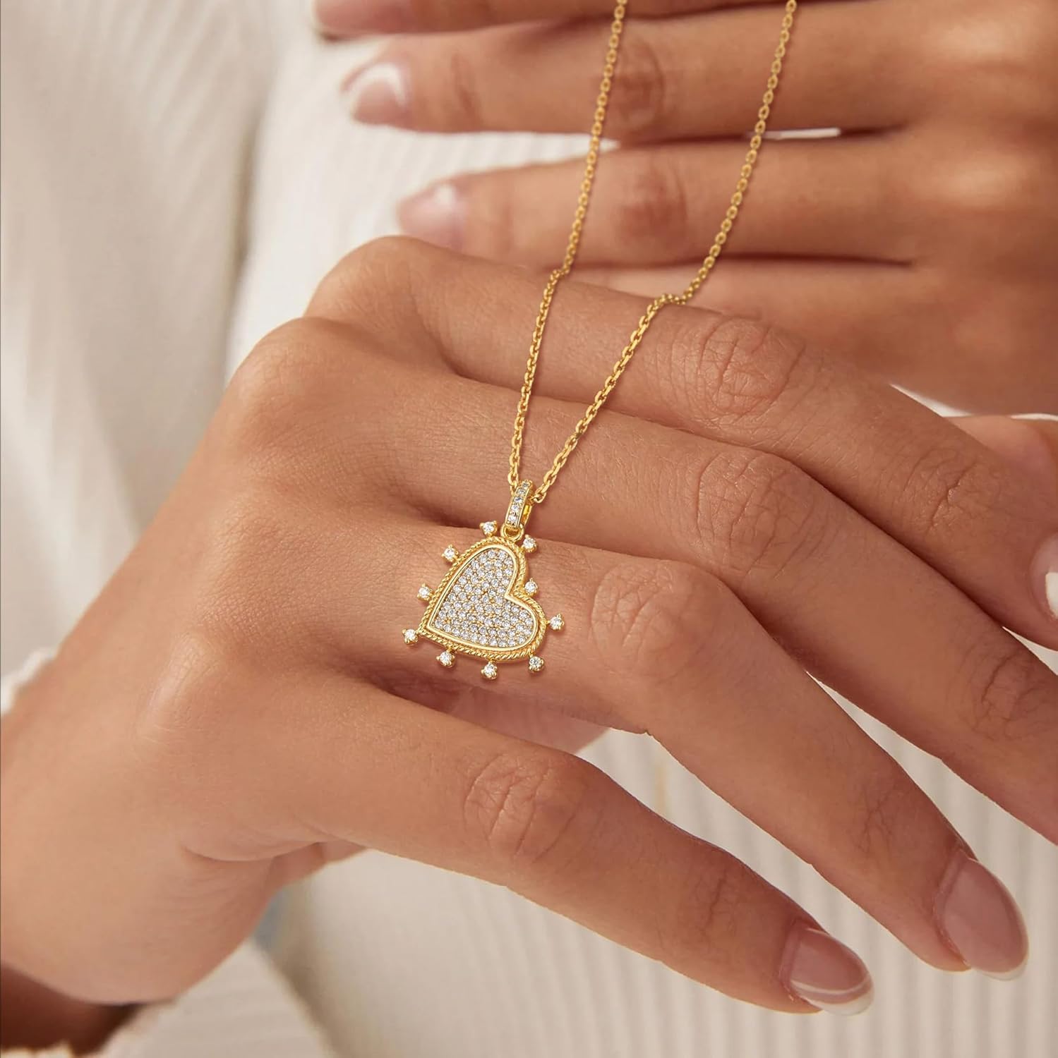 VACRONA Gold Pendant Necklaces for Women 14K Gold Plated Dainty Necklace Elegant Jewelry Gifts - Image 2