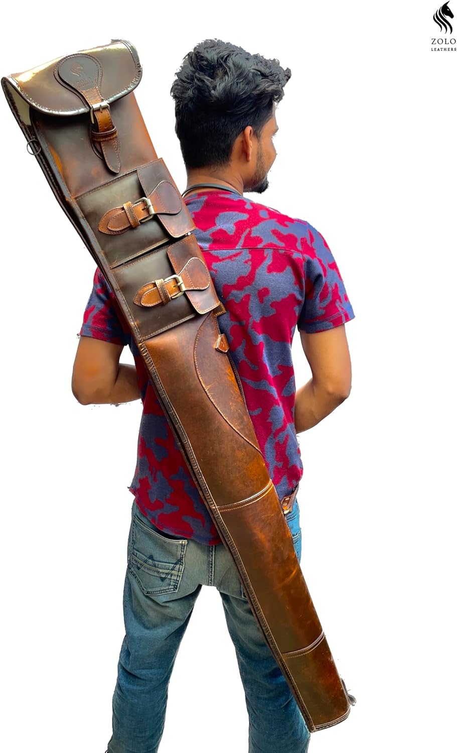 Cowhide Leather Holster Rifle Bag Unscoped Gun Cases Scabbard Rifle Sling Handmade Shotgun Case Hunting Case Scoped & Unscoped