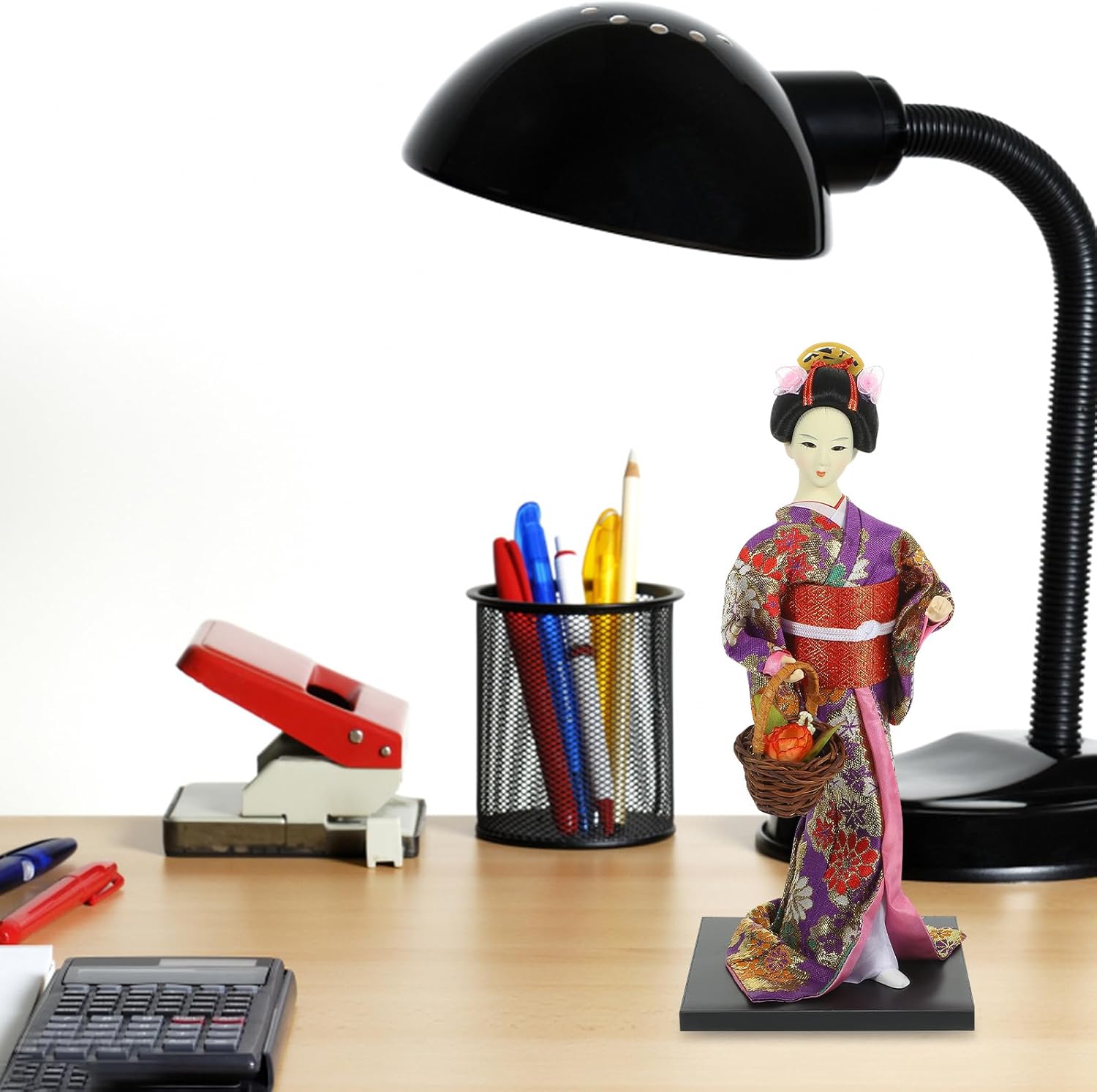 VOSAREA 12 Inch Japanese Geisha Kimono Doll Collectible Asian Kimono Doll Figurine Geisha Decoration Ornaments