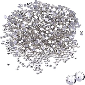 720pcs Flat Back Non-Stick Resin Rhinestones Bling Crystal Diamantes,4mm Clear Flat Back Round Hot Fix Crystal Flatback Rhinestones Diamond Glass Gems,for DIY Nail Art & Craft Scrapbooking Decor