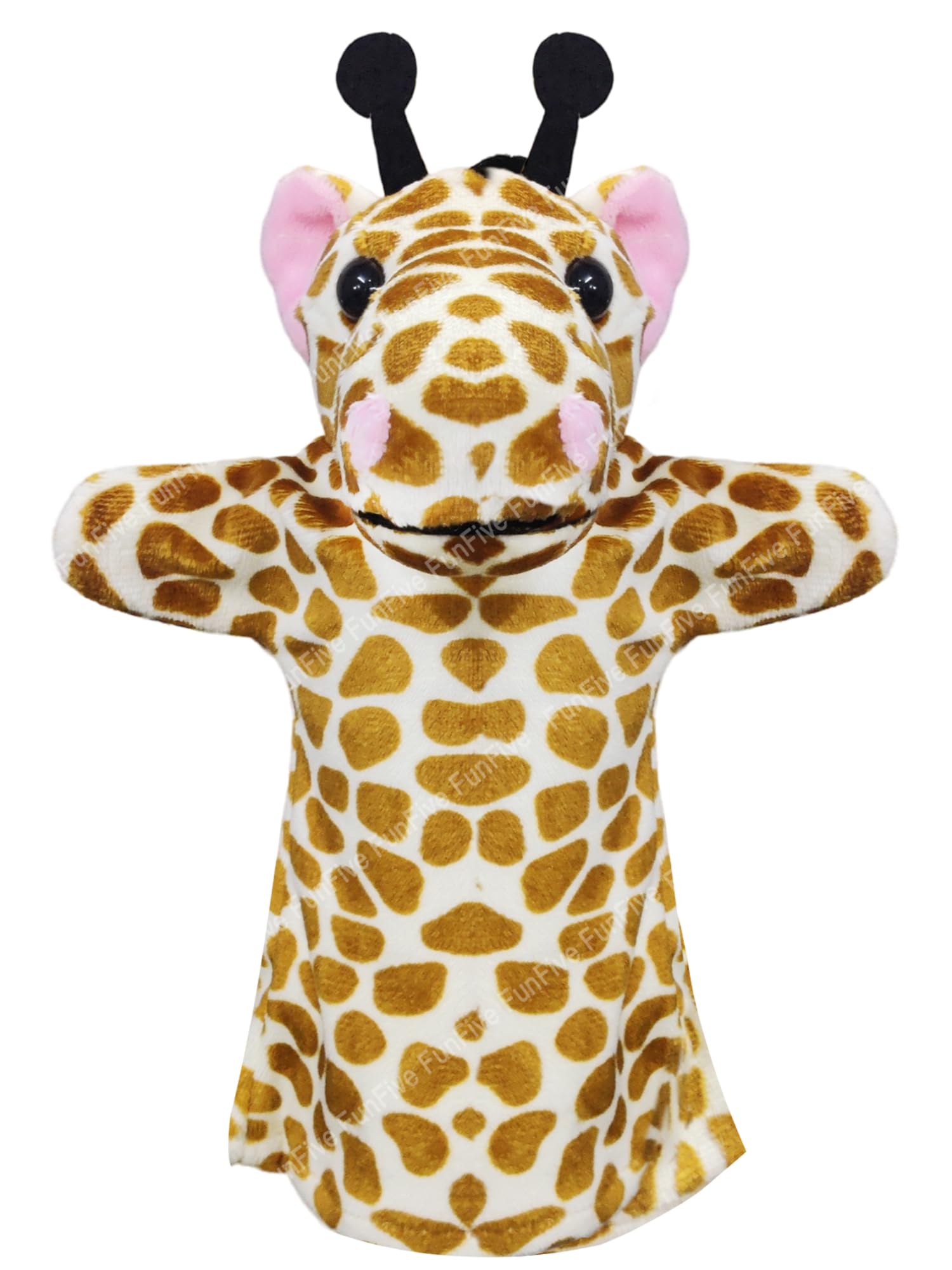FunFive Hand Puppets for Kid – Soft Hand Puppets for Kids, Plush Animals Hand Puppet Toys, Story Telling Puppet for Kids, Fun Play Learning Toys – Multicolor (Giraffe)-image-25