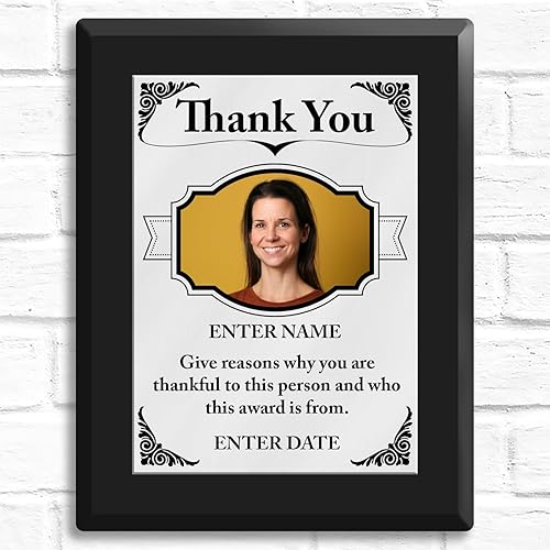 Miniatura 2 de Placa personalizada con el premio de agradecimiento  Impresión a todo color  Añade tu propio texto y carga de fotos  Disponible en 9 tamaños  3