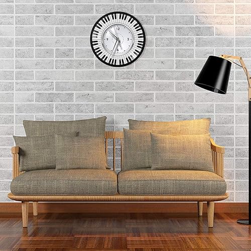 Miniatura 5 de The Geeky Days Do Re Mi Piano - Reloj de pared con temática musical, teclas de piano, marco de metal, reloj de pared para músico, pianista, maestro,