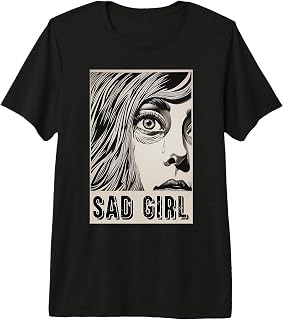 Sad Girl Anime Aesthetic Emo Girl Popular Internet Meme Premium Tri-blend T-Shirt