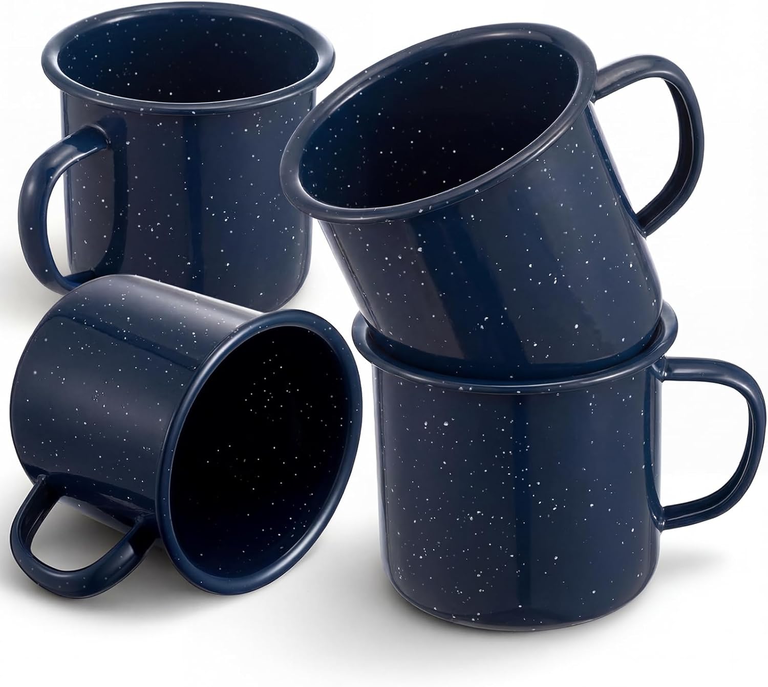 Mimorou 8 Pcs 16oz Enamel Mugs Outdoor Camping Coffee Cups for Hot Cold Beverages Durable for Home, Travel, Beach (red/blue/black/green)