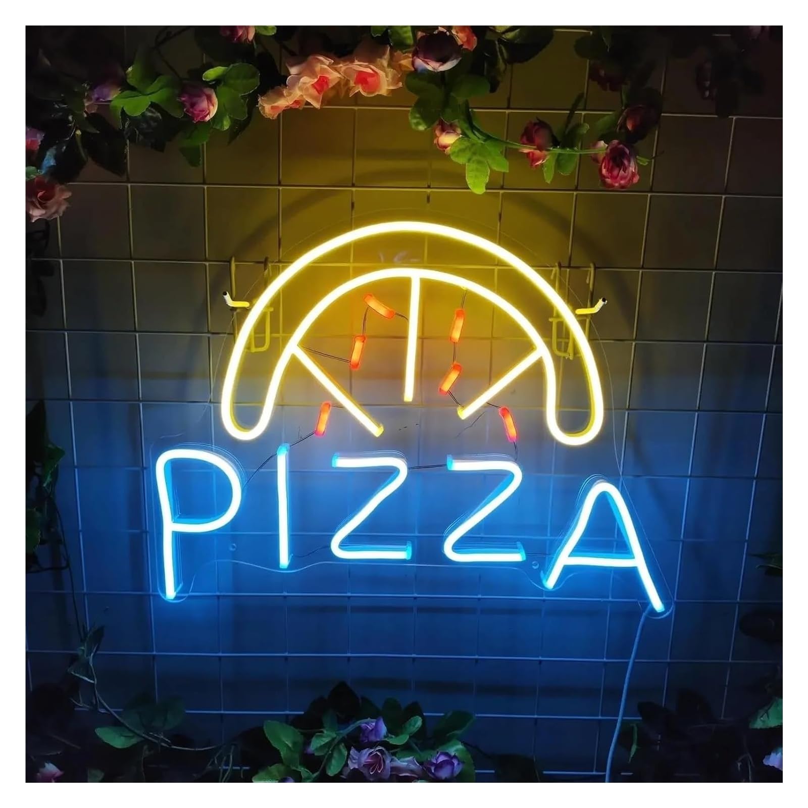 Zynther Neon lamp Neon Light Decoration Pizza for neon Sign LED Wall Decor for Kitchen/Bar/Restaurant 42cmх32cm