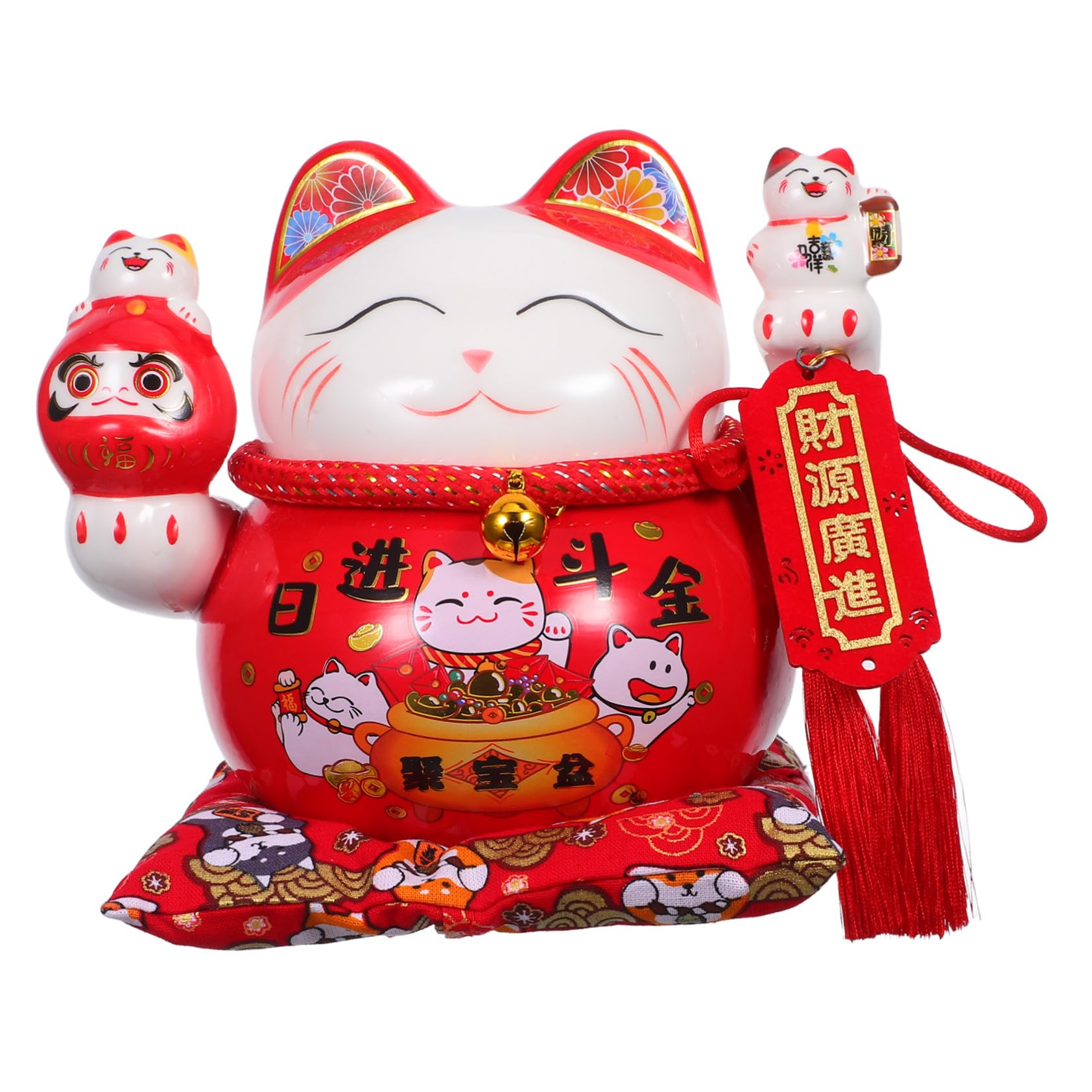Tirelire chat chance en céramique Maneki-Neko figurine décoration Feng Shui
