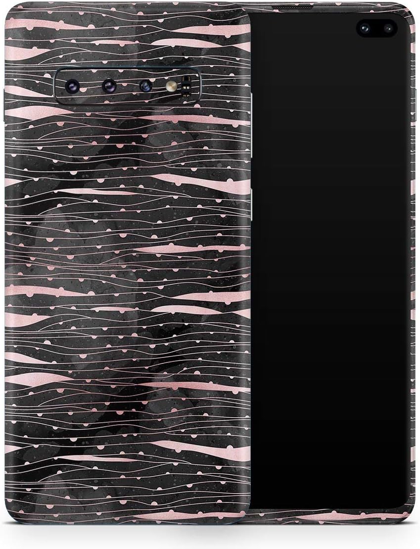 DesignSkinz Karamfila Marble & Rose Gold Striped v9 | Protective Vinyl Decal Wrap Skin Cover Compatible with The Samsung Galaxy Fold (Full-Body, Screen Trim & Back Glass Skin)