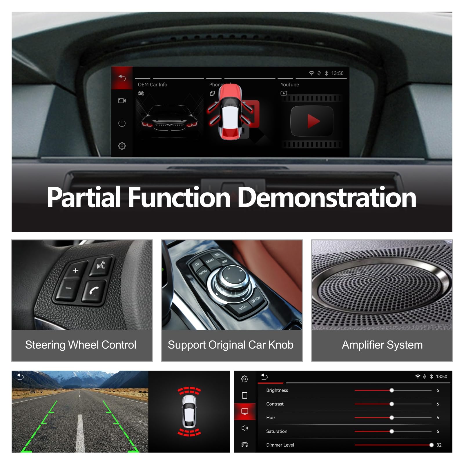 Autoradio pour BMW 3/5/6 Serie E60/E61/E63/E64 E90/E91/E92E93(2003-2008) Stéréo sans Fil CarPlay/Android Auto Bluetooth RDS