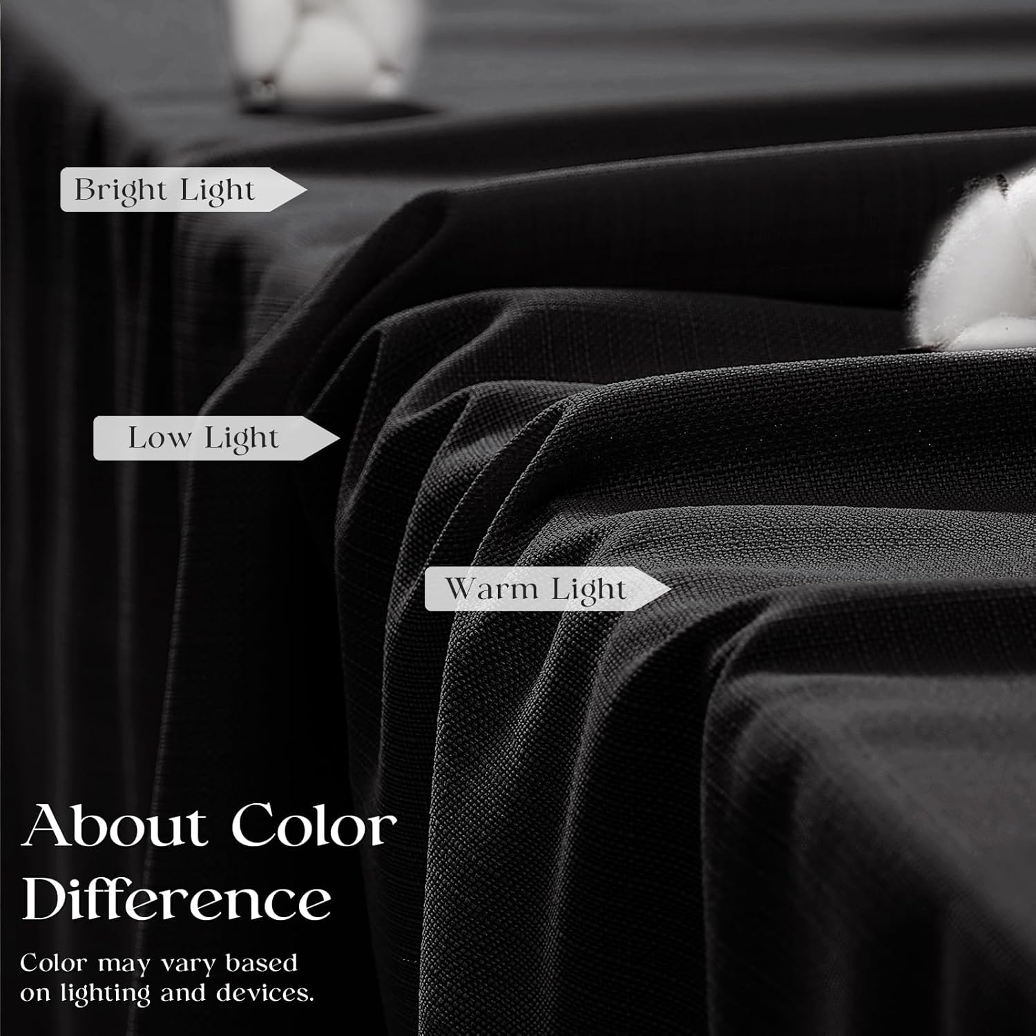 Black Linen Pinch Pleated Curtains 63 Inches Length for Cafe, Light Filtering Memory Training Shaped Short Non-See-Through Privacy Semi Sheer Curtain for Kitchen 2 Panels 40" W x 63" L Neutral