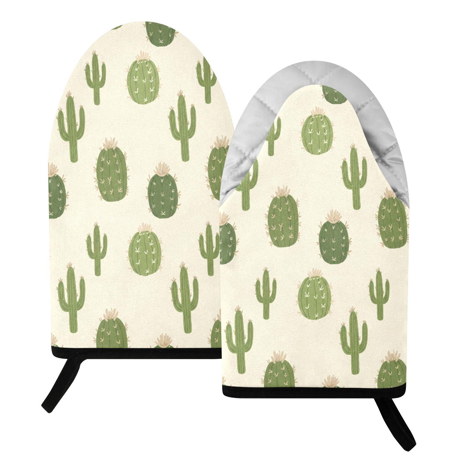 BURSTDDY Cactus Oven Mitt,Heat Resistant Kitchen Mitts for Cooking