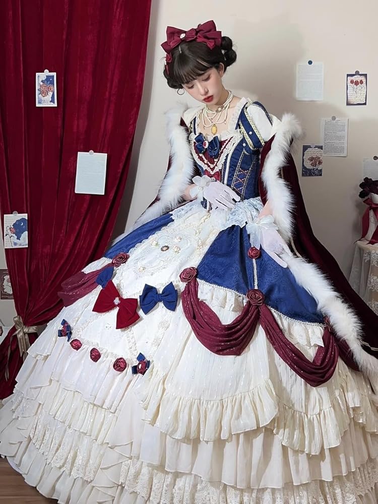ロリータドレス 白雪姫風 コスチューム 白雪姫 OP フルセット オリジナルロリータドレス クラロリ sweet