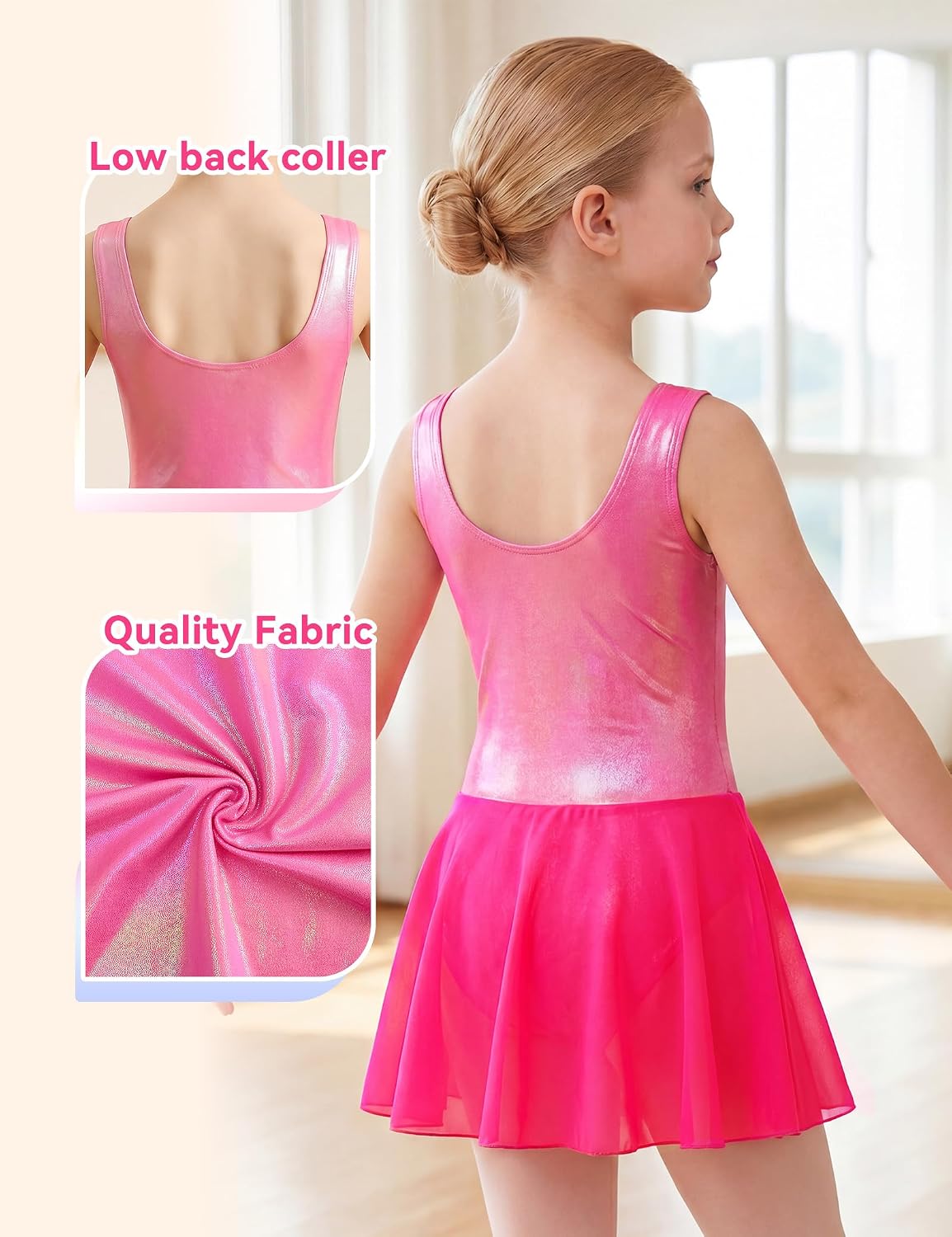 Dance Leotard for Girls Ballet Skirt 2-9 Years Sparkly Outfit