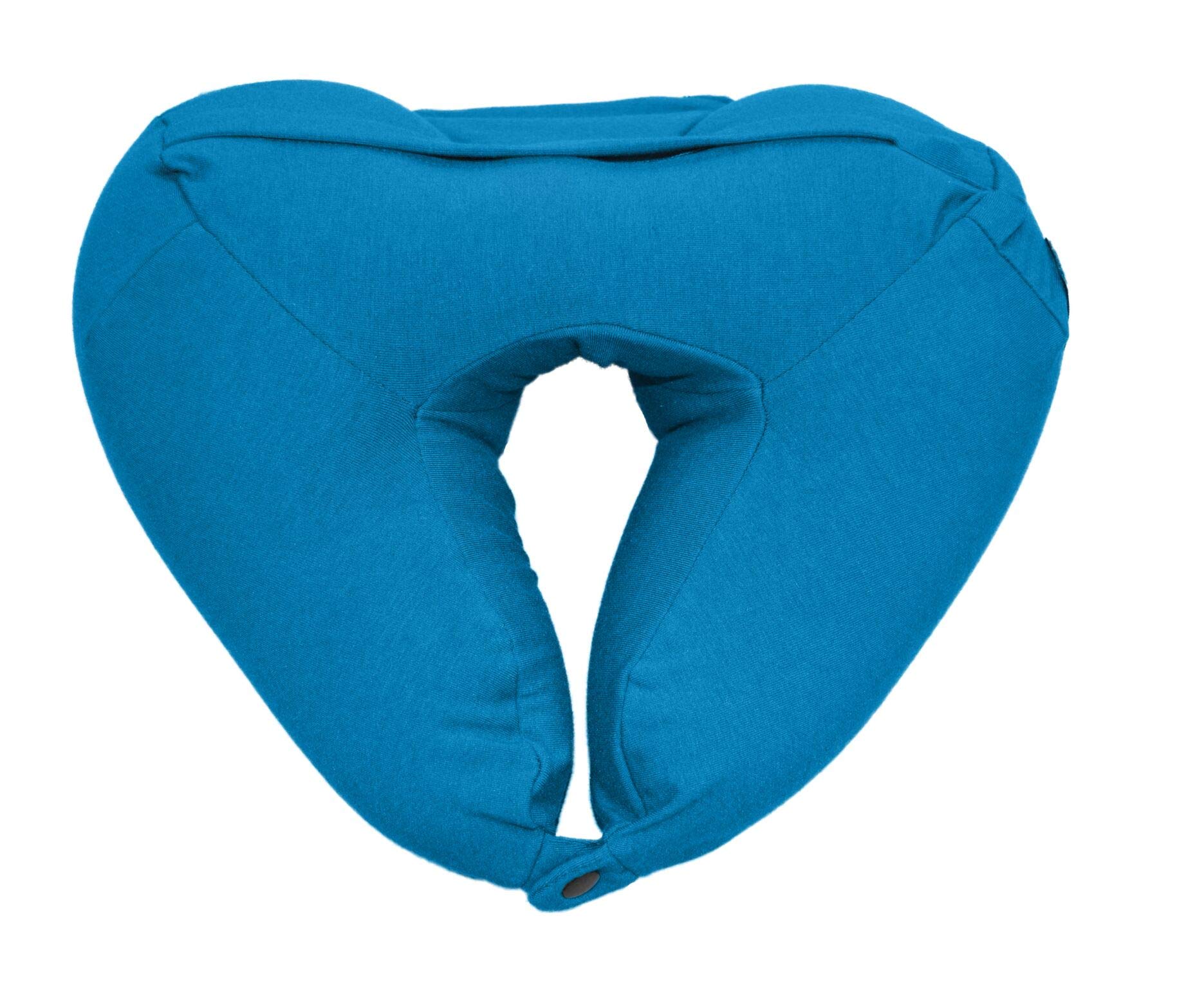 Yogibo Almohada de Viaje Nap X para Aviones, para Dormir, Descansar, Soporte para el Cuello, Incluye máscara para Ojos adjunta, Turquesa