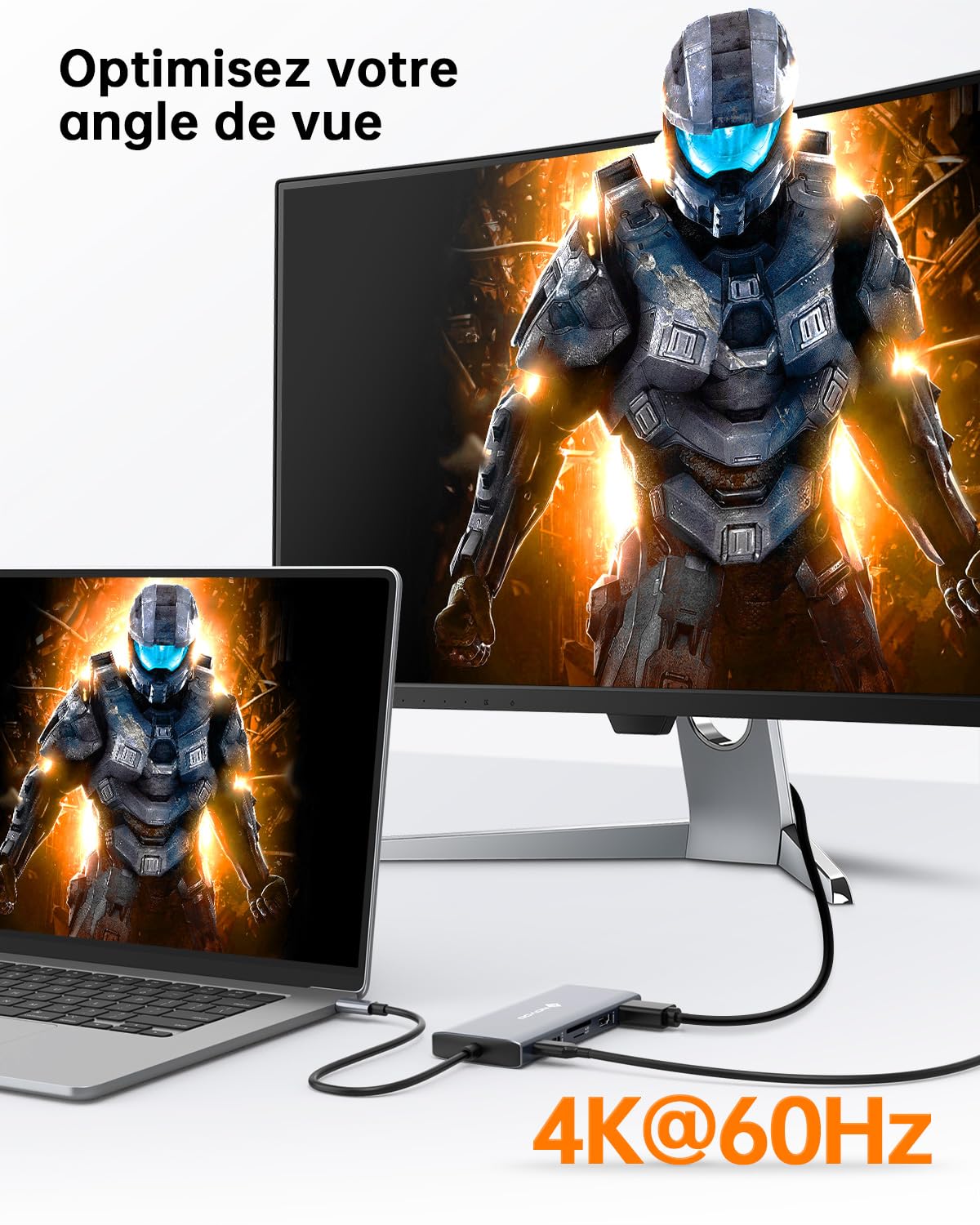 NOVOO Docking Station d'accueil USB C 12-en-1, Docking Station USB C, 2 HDMI, VGA, 5 USB Ports, 100W PD, Lecteur SD/TF, Compatible MacBook/Dell/HP/Surface