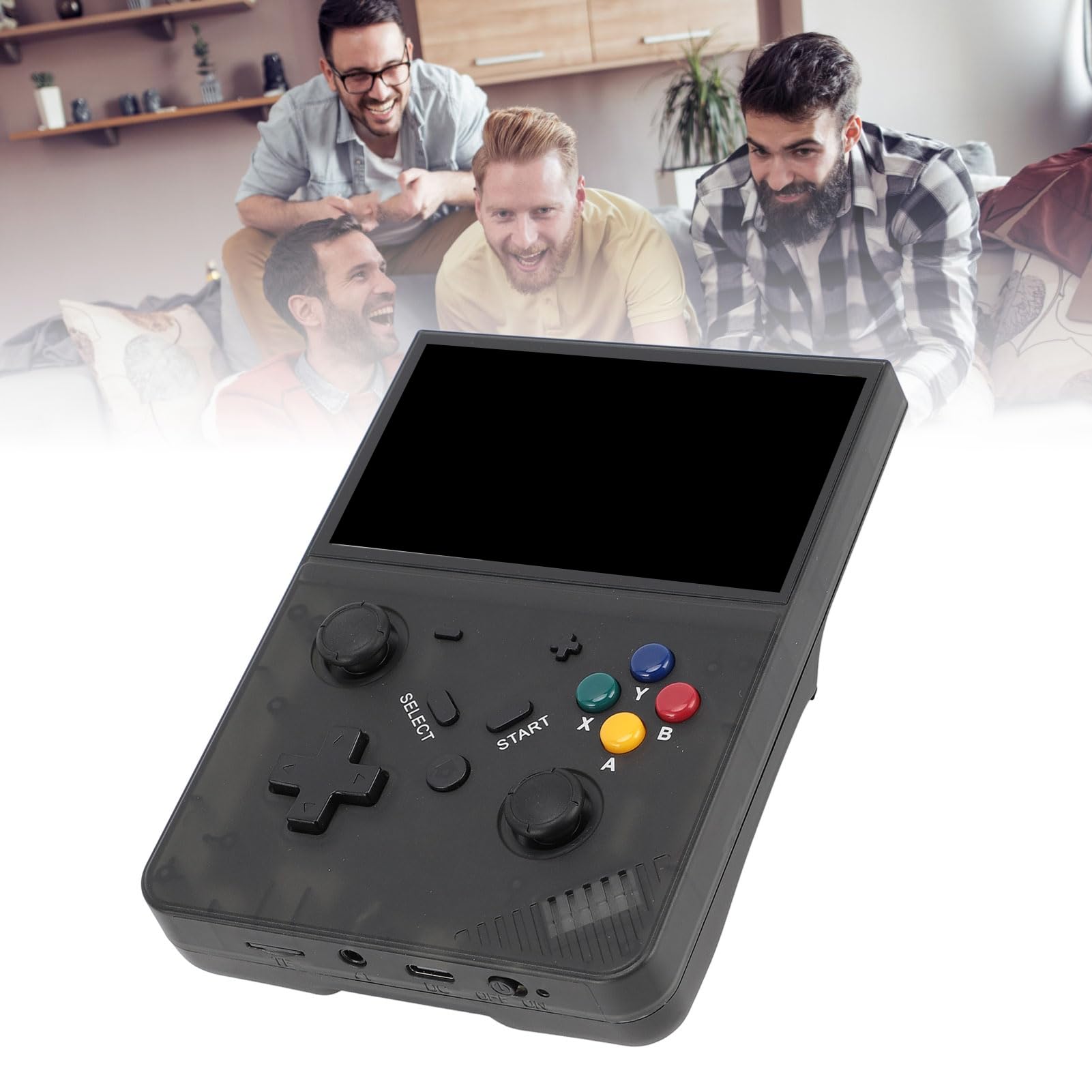 Retro-Handheld-Game-Player, Handheld-Konsole mit 4,3-Zoll IPS-Bildschirm, 20.000+ Spielen, ABS-Konsole mit transparentem Schwarz für Spieler zu Hause, im Büro, auf Reisen und bei Partys