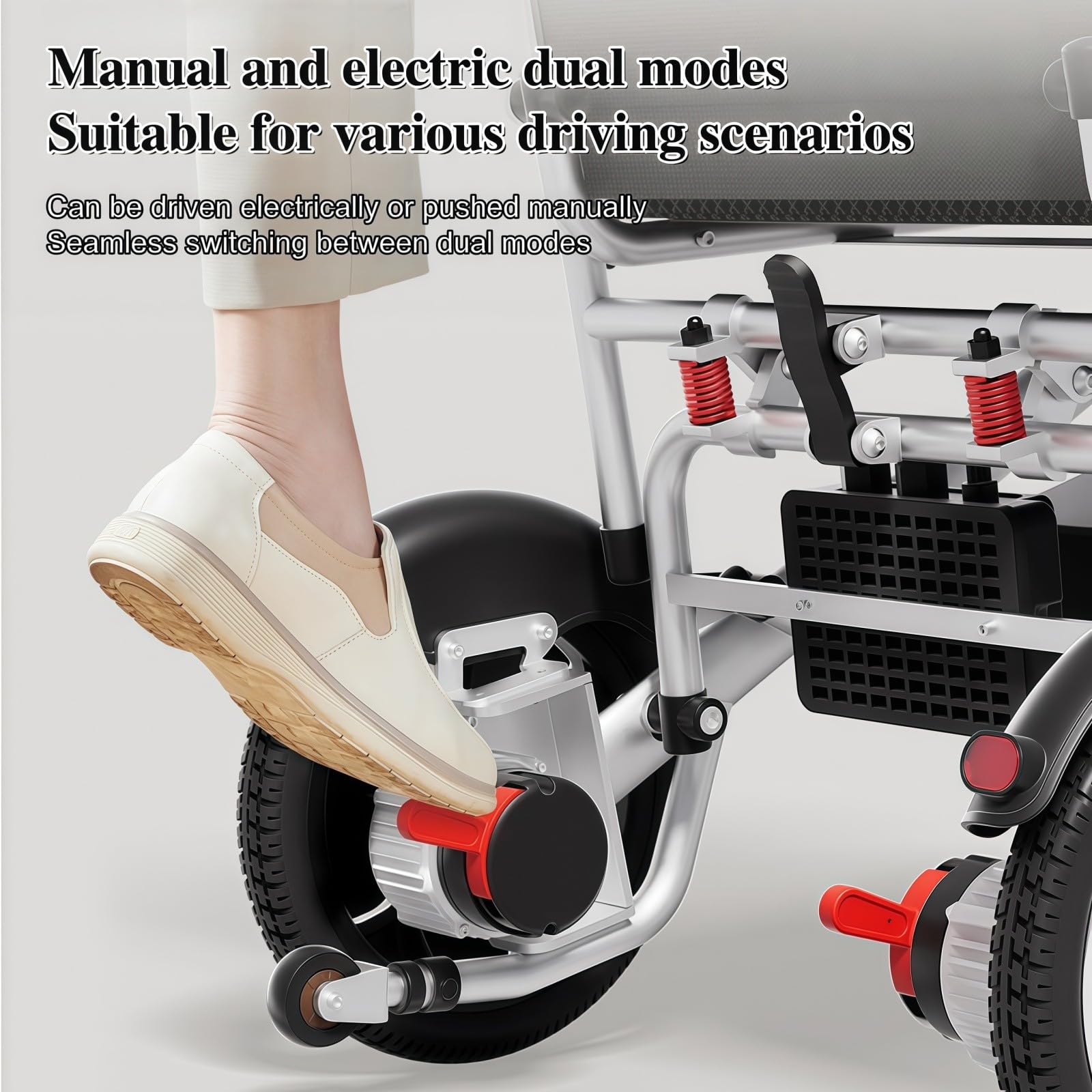 Carrozzine Elettriche Per Adulti, Carrozzine Elettriche Pieghevoli, Telaio In Alluminio, Ultraleggere 14,9 Kg, Capacità 150 Kg, Motore Da 400 W Per Anziani
