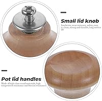 Vista 6 de Kichvoe Perilla de mango de tapa de olla reemplazable, tapa universal de madera, repuesto para tapas de utensilios de cocina, resistente a altas