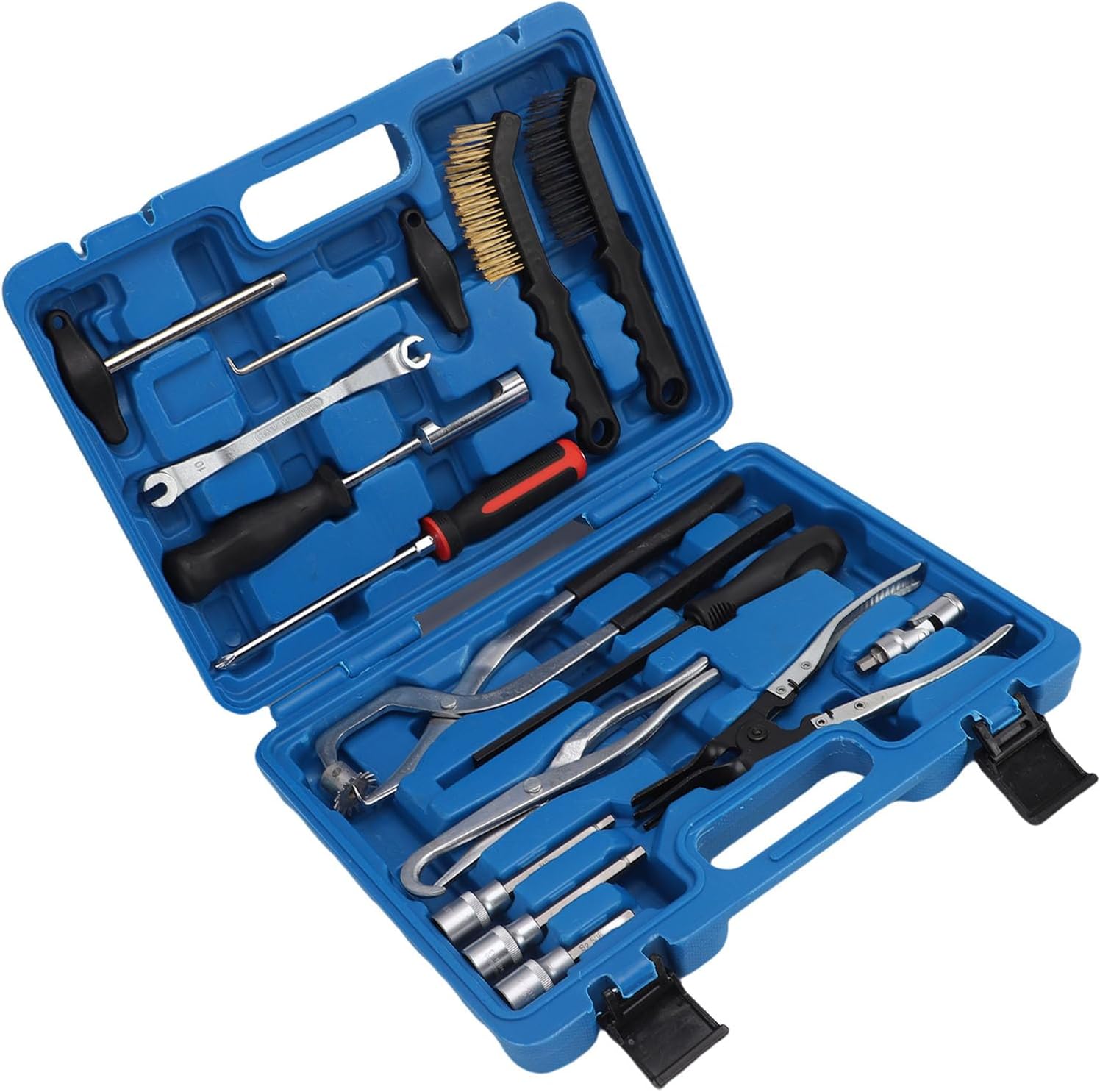 banapoy Drum and Disc Brake Tool Kit, Brake Drum Spring Remover and Installer Adjusting Kit with Spring Pliers, Compressor, Puller, Caliper Cleaning Brush Tool