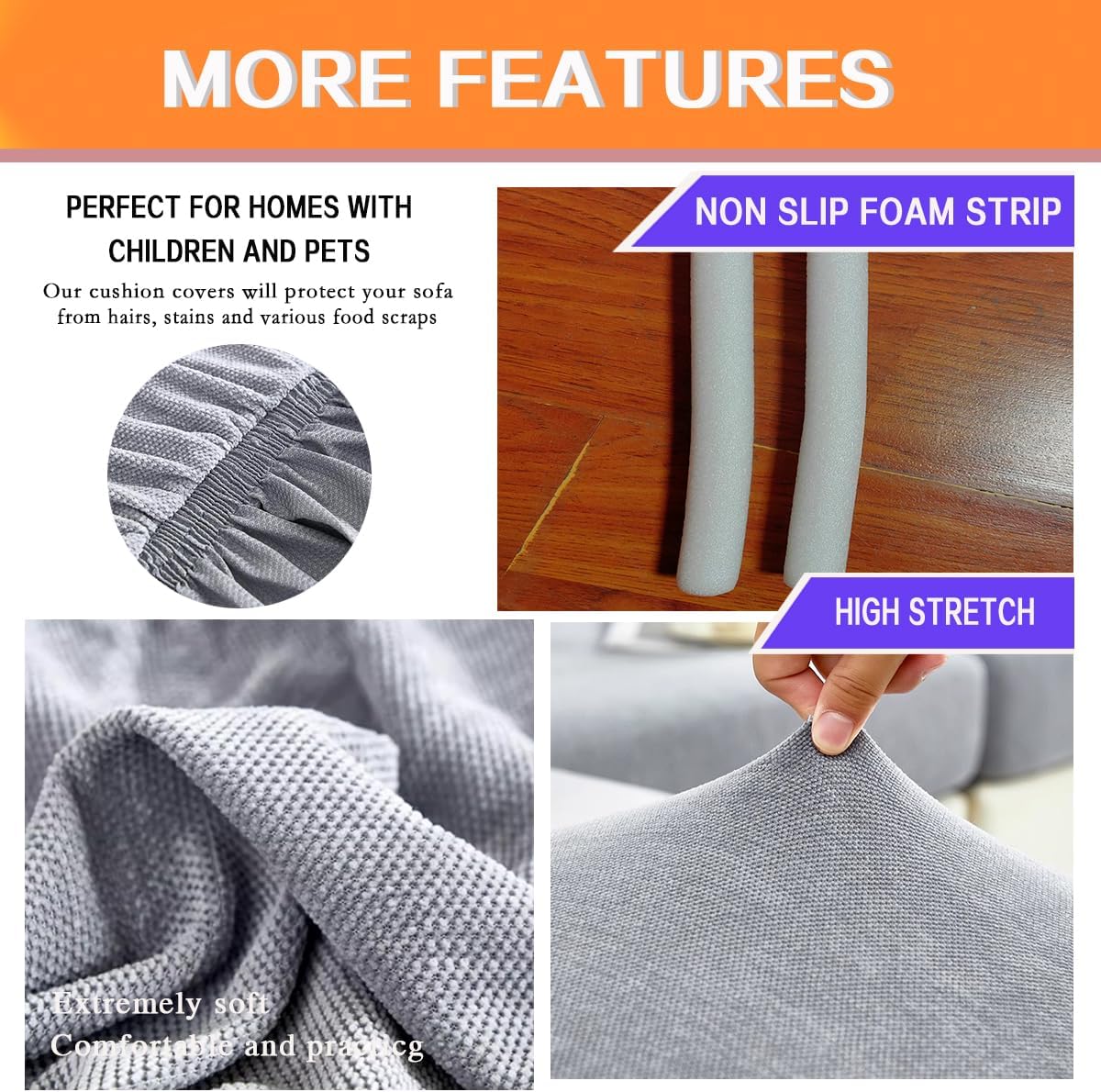 KAIJIE Two Seater Sofa Cover Suitable for All Seasons Skirt Design dust-proofwashable Furniture Protector with Anti-Skid Foam and Elastic Bottom Jacquard Pattern A-White