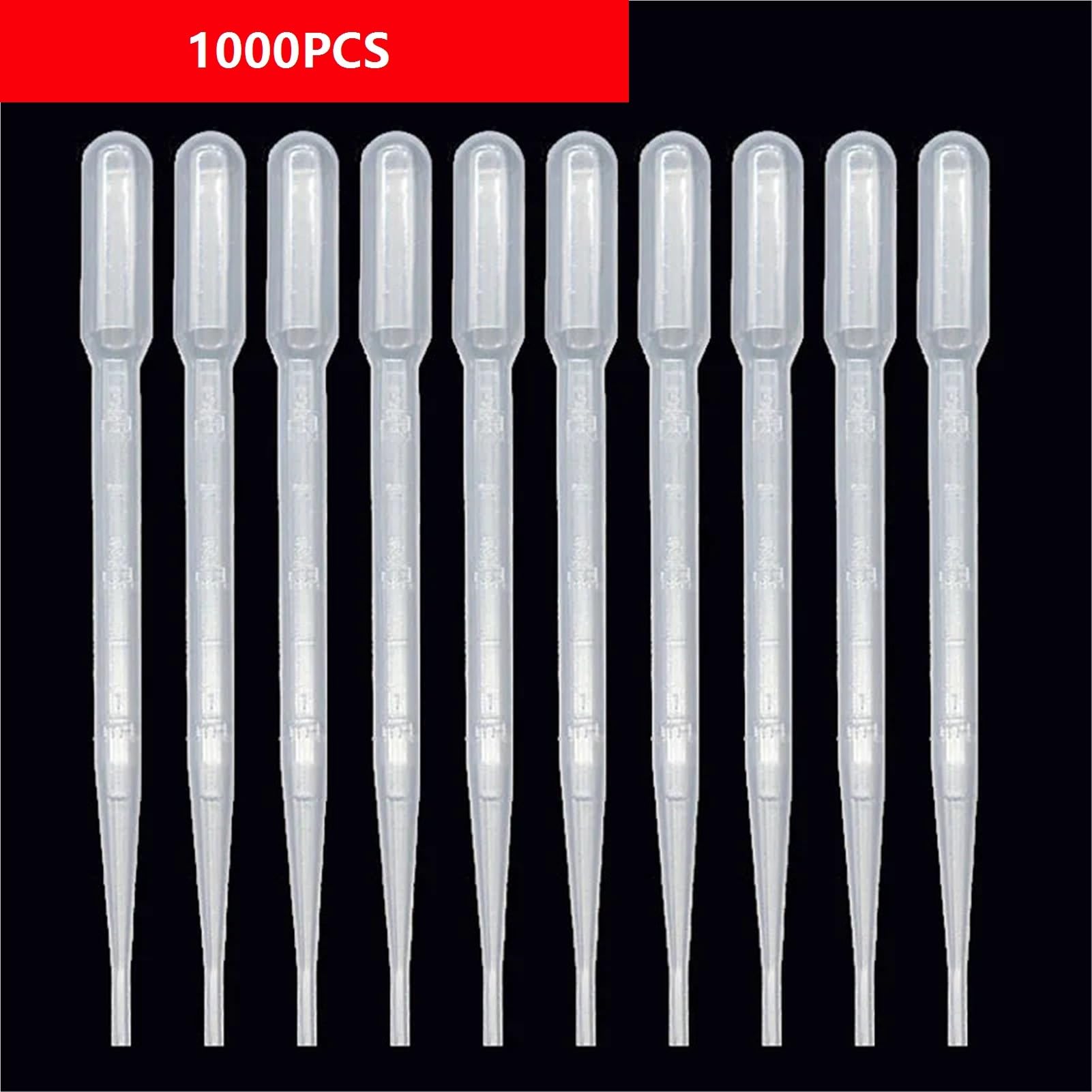 pipeta de laboratorio 1000 pipetas transparentes de plástico desechables de 10/5/3/2/1/0,5/0,2 ml, escala de pipeta.(0.5ML)