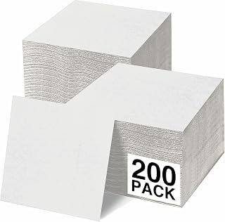 Cocktail Napkins Disposable, White Beverage Napkins Soft and Absorbent Paper Napkins for Dinner, Party, Wedding, Or Every Day Use, 5” x 5” 2 Ply Party Napkins, Pack of 200 - By Amcrate