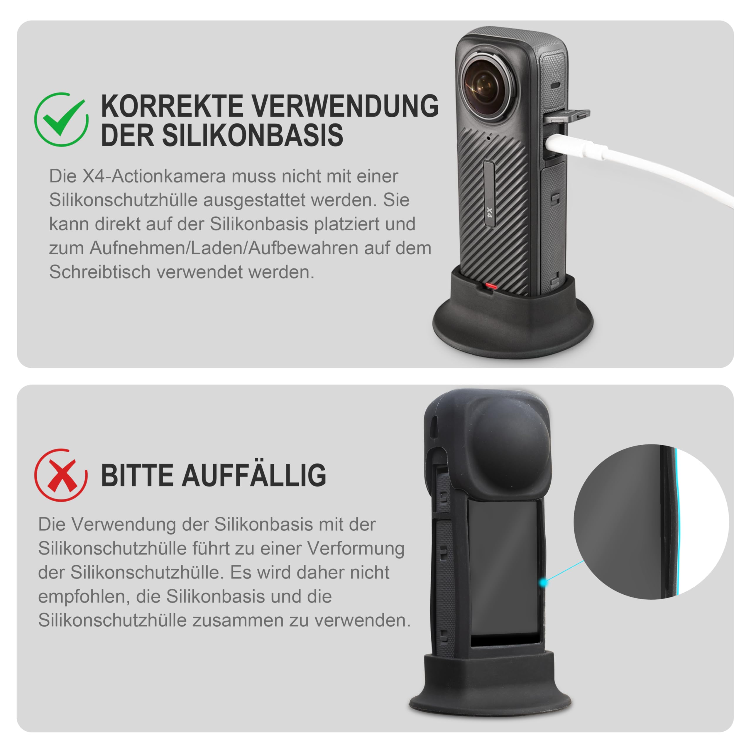 FiTSTILL Pellicola protettiva in vetro temperato per Insta 360 X4 Air, alta sensibilità, durezza 9H, antigraffio, 2 pezzi, kit di accessori per fotocamera insta 360 x 4 Air