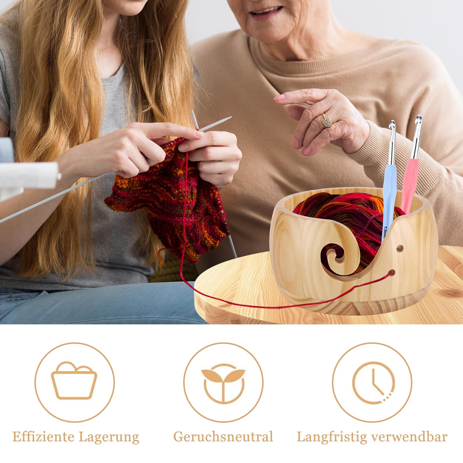 BOIS A SCULPTER Bol En Fil De Bambou Fait à La Main - Bol De Rangement En Laine Avec Trous