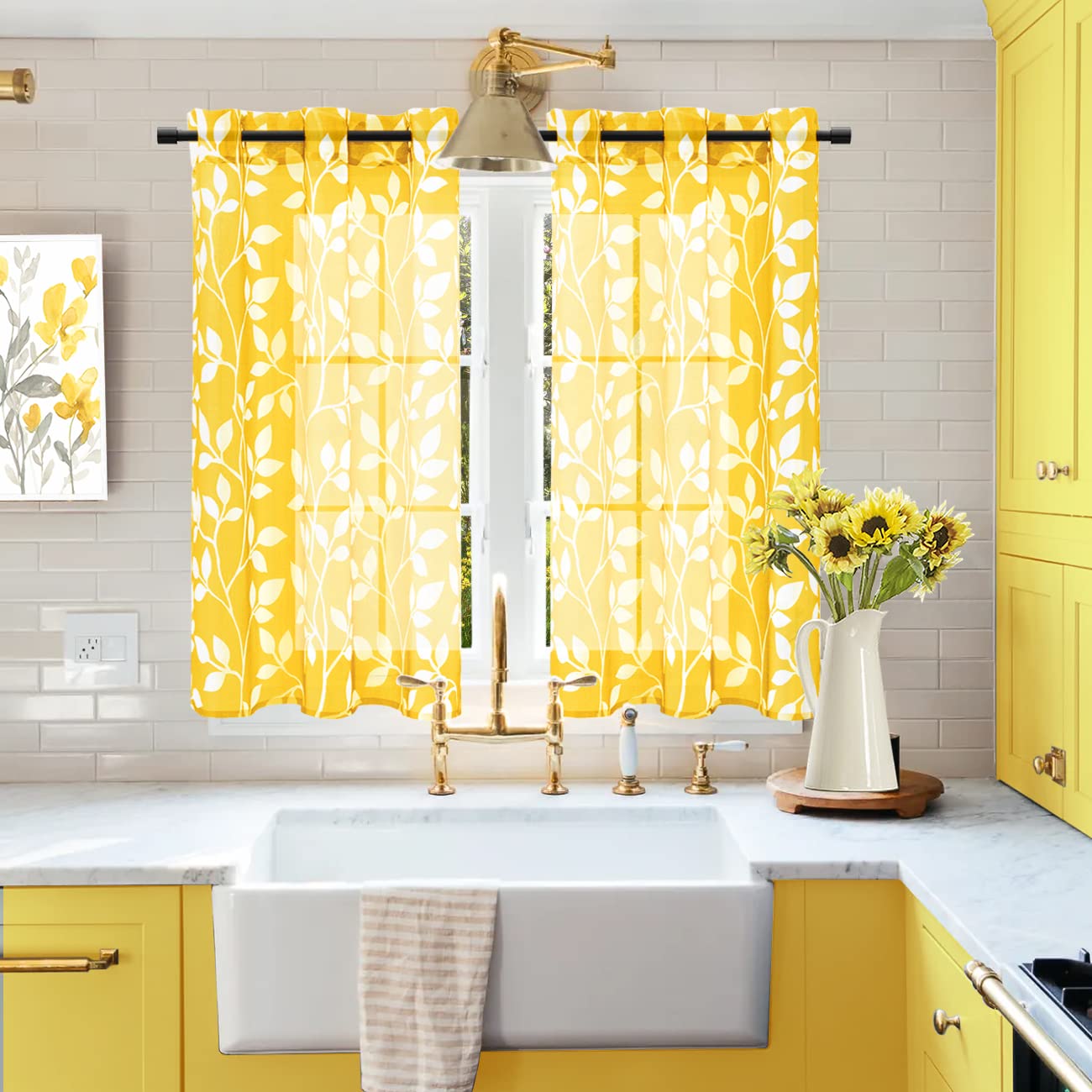 Cortinas Opacas De Girasol, Hermosas Flores, Amarillo Brillante, Blanco,  Búfalo, Cuadros, Colorido, Rústico, Impresión Artística Para, image size:1300x1300