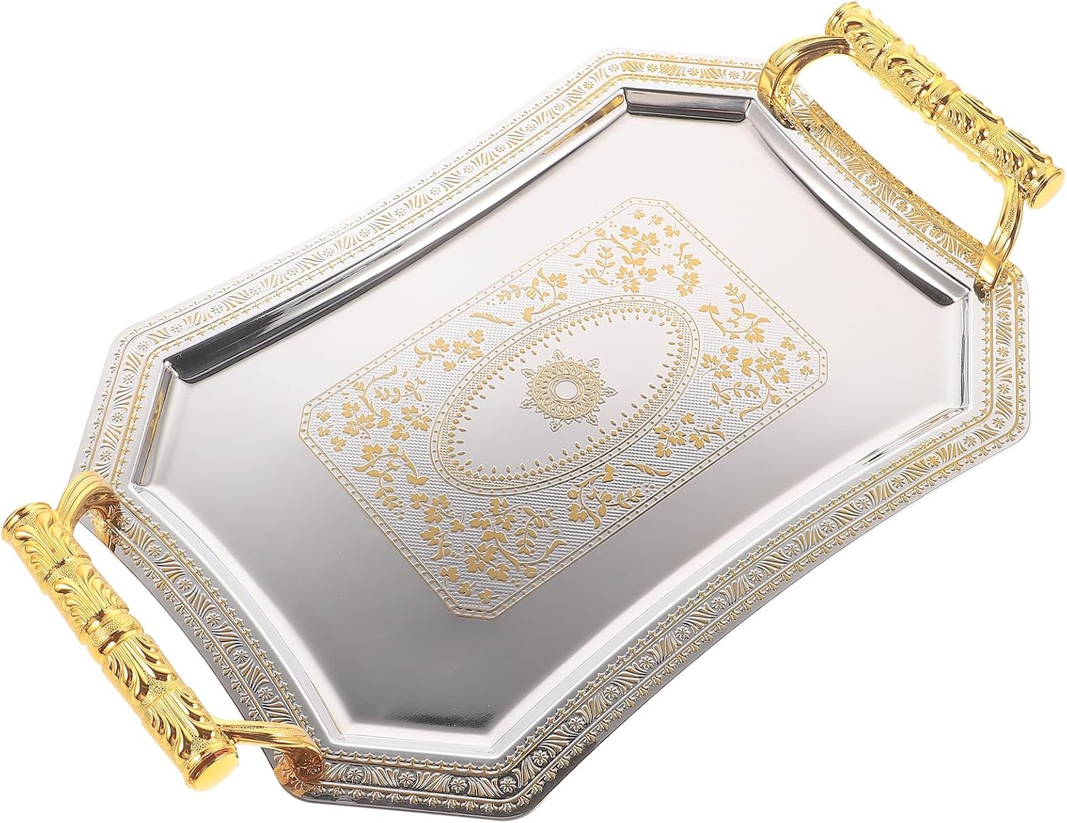 Hemoton Carved Fruit Tray 11.02X7.87X4.72In Decorative Serving Tray for Snacks Desserts and Fruit Storage Multi-Function Kitchen Dining Platter