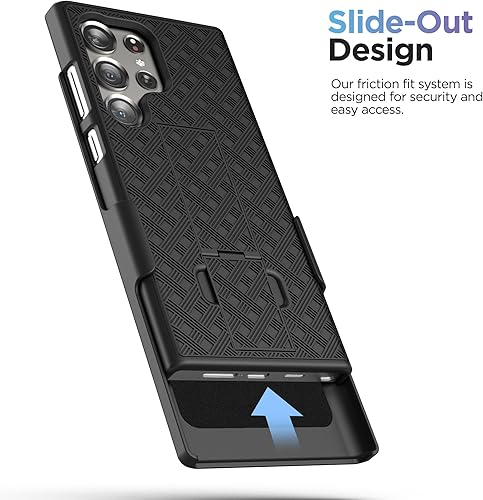 Miniatura 5 de Galvanox Funda para cinturón diseñada para Samsung Galaxy S24 Ultra - Funda delgada con combo de clip de funda (negro)