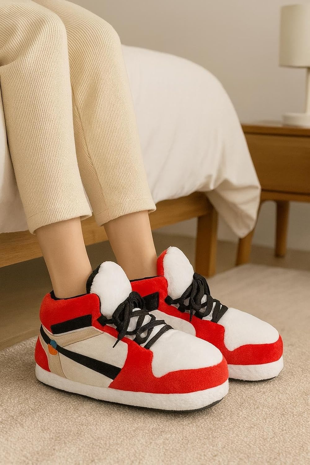 Warm Sneaker Slippers Anti Slip Soft Comfy House Shoes Plush Fuzzy Slide One Size Fits Most Bigfoot Gift Winter Fluffy Slides For Indoor Outdoor - Image 2