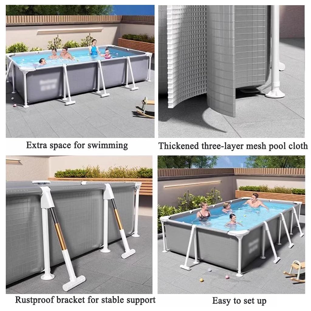 Piscina In Acciaio 300cm Acciaio Pro Rettangolo Piscina Fuori Terra Studenti Piscina Staccabile Studenti E Adulti Grande Piscina Per Bambini Piscina Fuori Terra