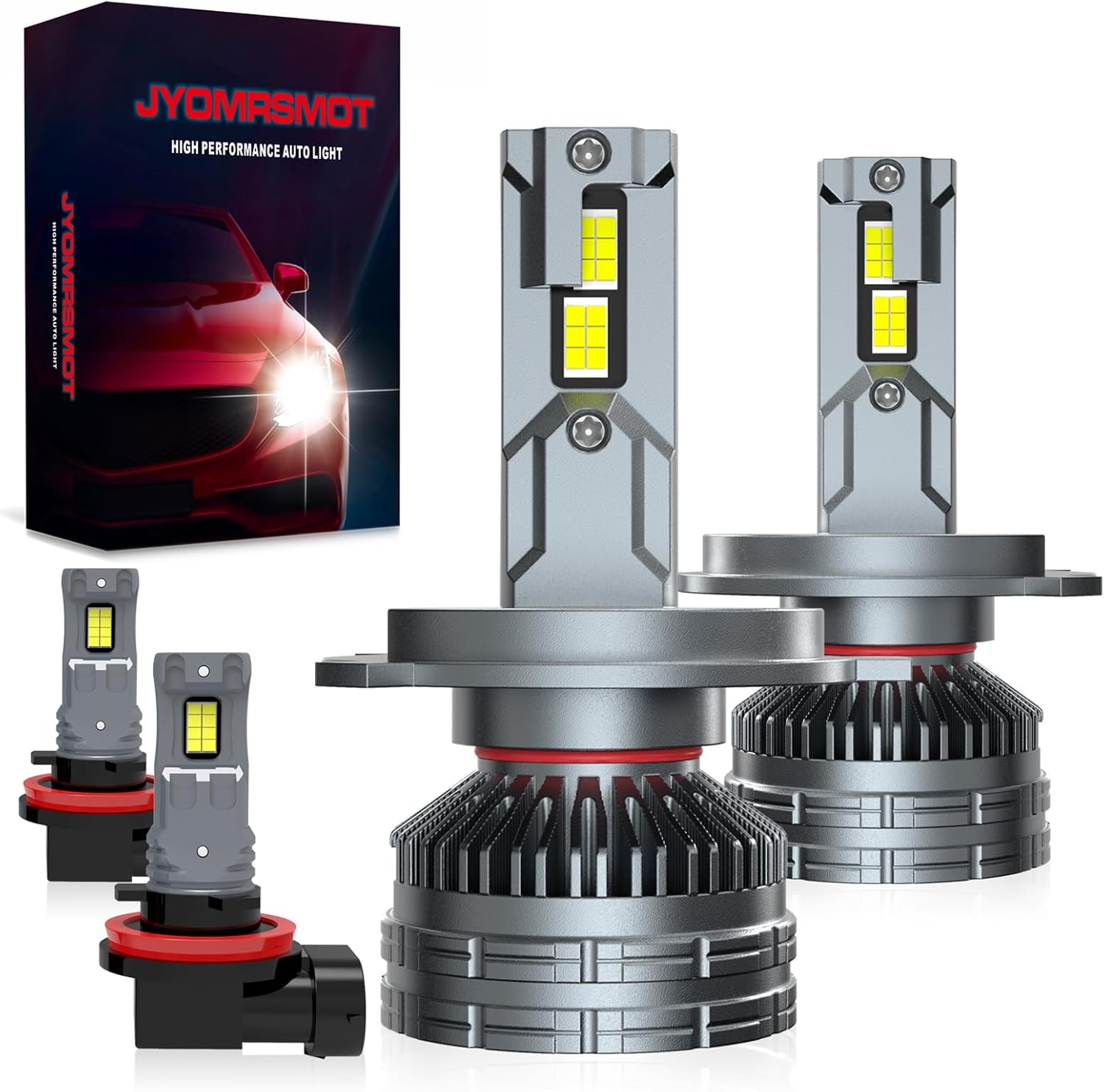 Fit for 2012 2013 2014 2015 Toyota Tacoma Accessories High Low Beam Fog Lights Bulbs Combo Pack, Super Bright 6000K White Plug-and-Play Super Bright Bulbs, Pack of 4