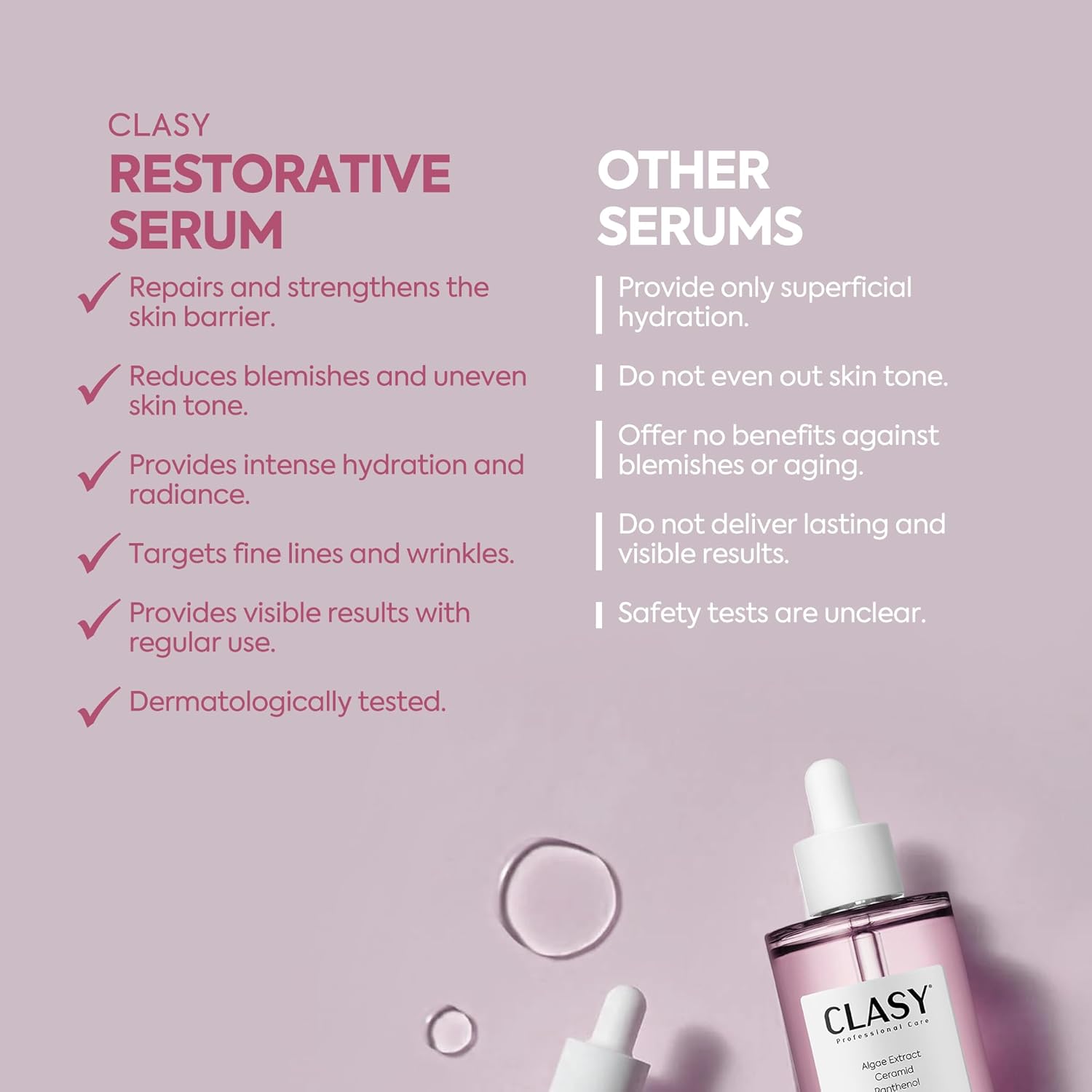 Hydrating Face Serum with Hyaluronic Acid & Ceramides – Barrier Repair Serum for Women with Panthenol & Algae Extract – Anti Aging Moisturizer – 50ml - Image 8