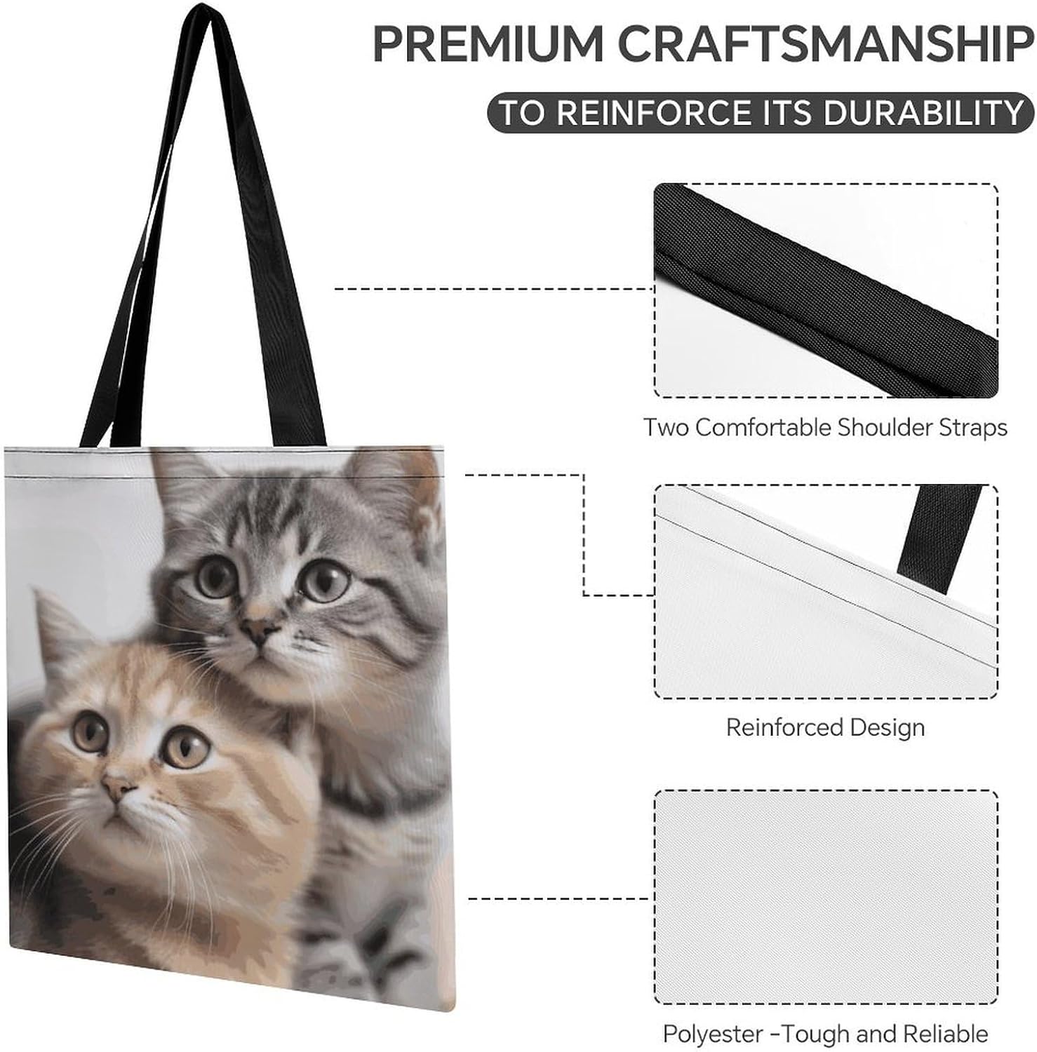 Cats Tote Bag Large Treat Bags for Women Men image 5