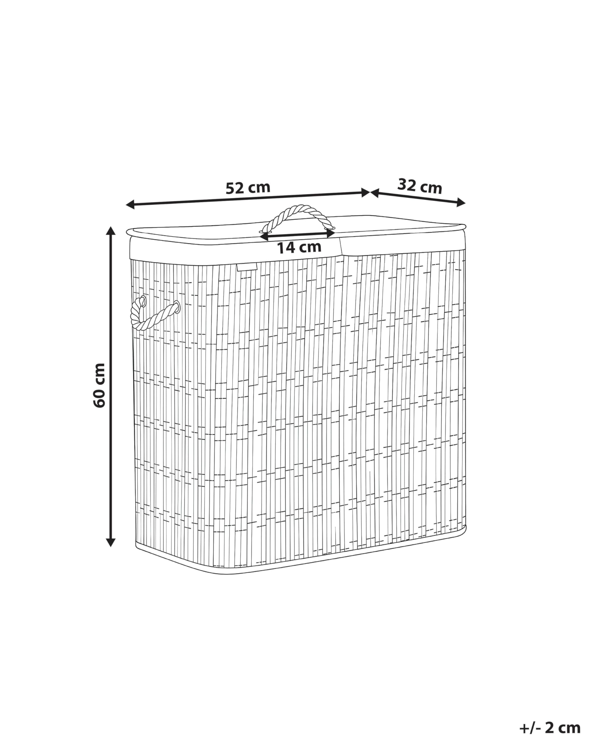 Cesto para la ropa sucia plegable con tapa forro extraíble de dos compartimentos de tela hecho a mano cuarto de baño 100l gris Arraias