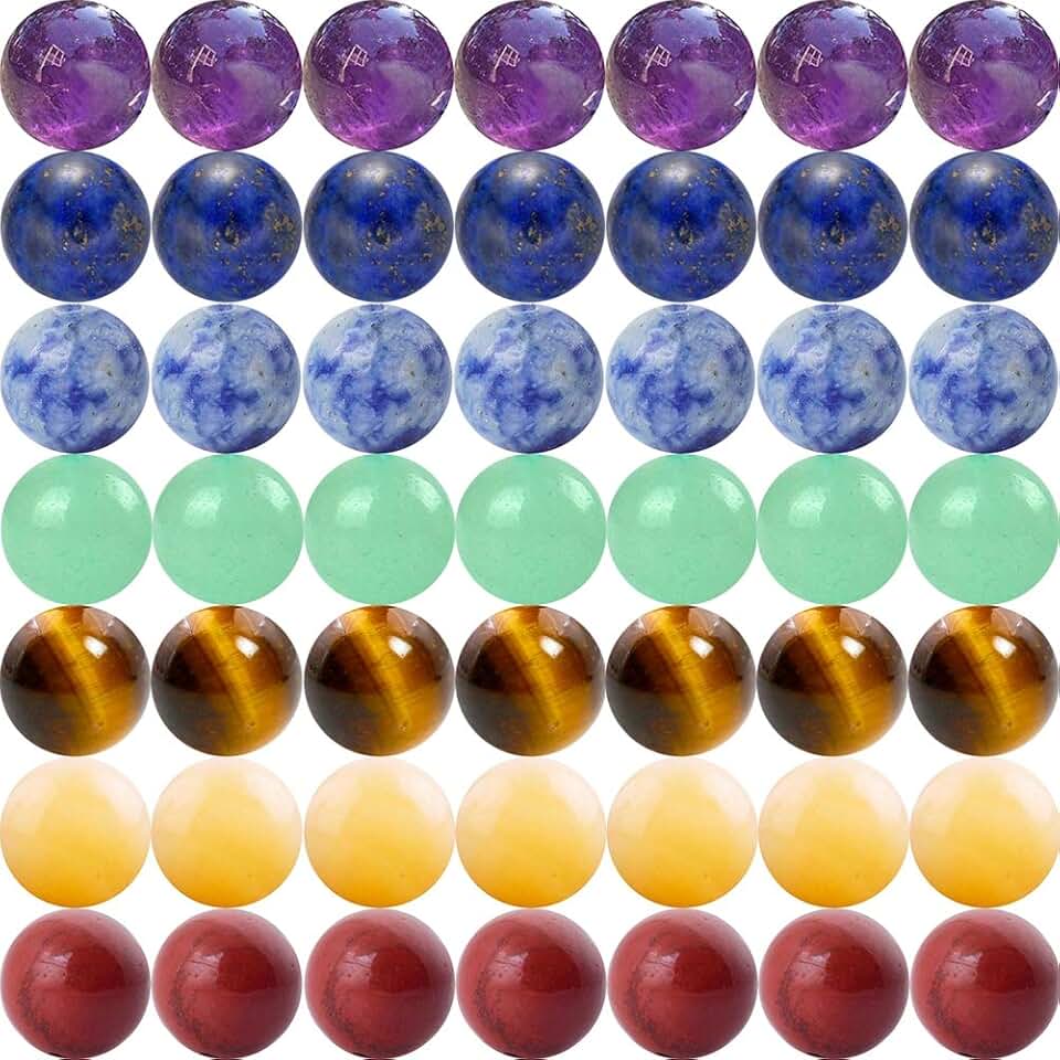 7 Chakra Natural Stone Beads Mixed 100pcs 8mm Round Genuine Real Stone Beading Loose Gemstone Amethyse Color DIY Smooth Beads for 