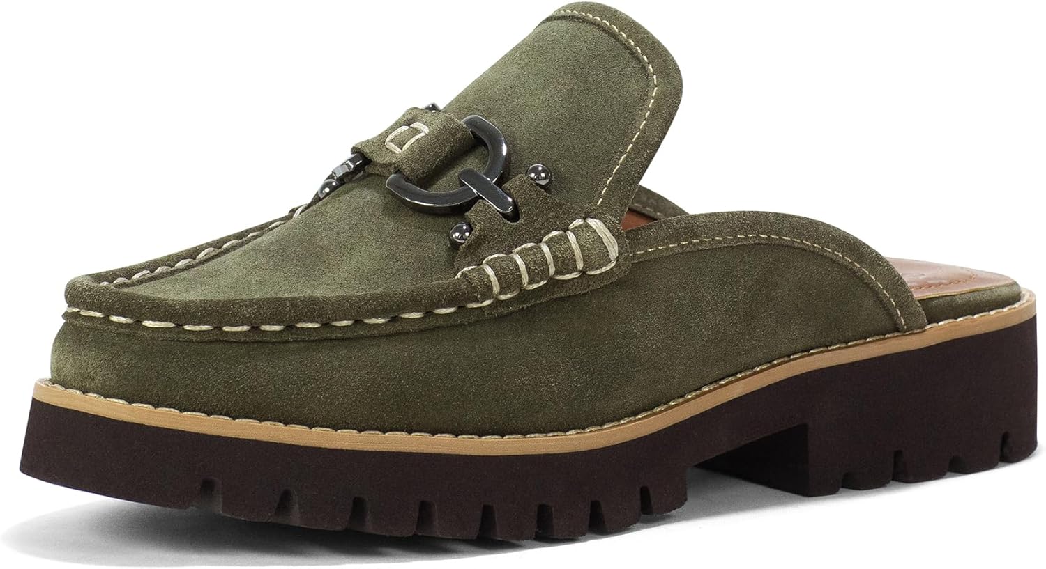 Donald Pliner Women's Elta Suede Mule, Military Green, 9