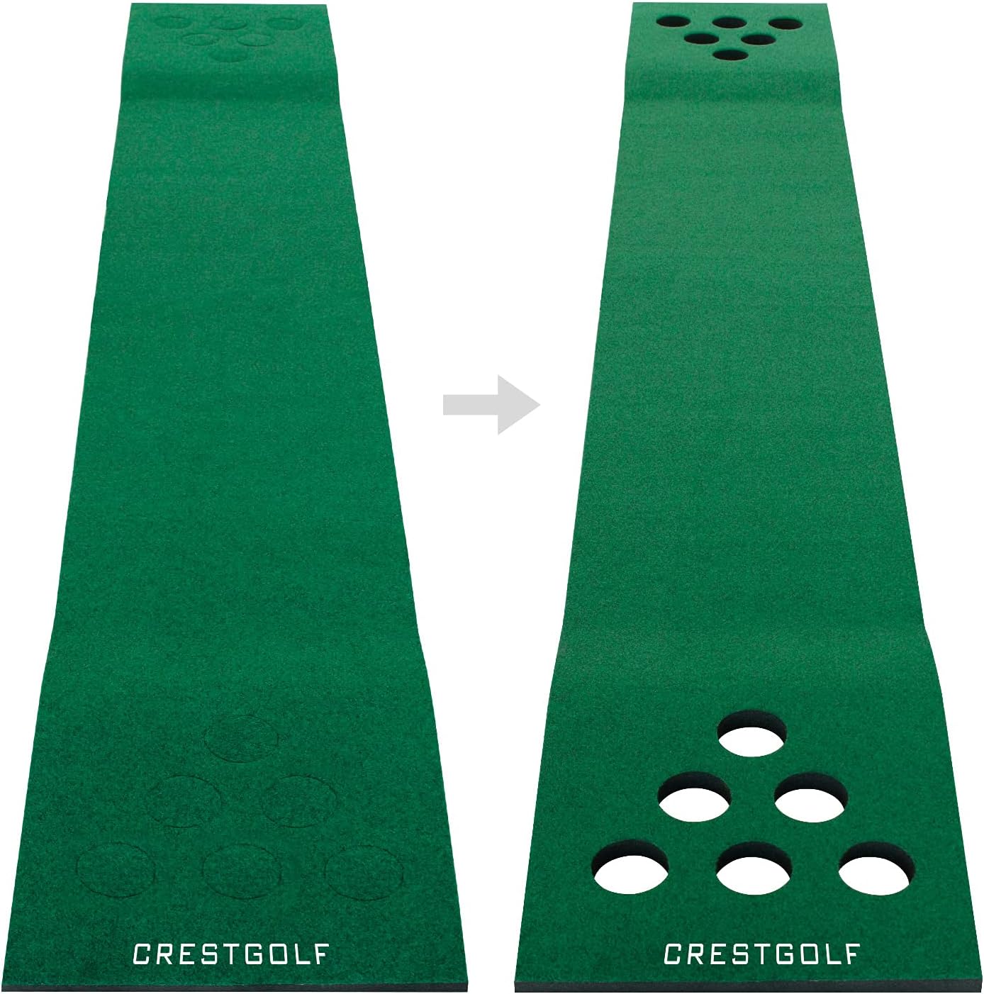 Golf Pong Mat Game Set Green Mat,Golf Putting Mat with 2 Putters, 6 Golf Balls,12 Golf Hole Covers for Indoor&Outdoor Short Game Office Party Backyard Use : Sports & Outdoors