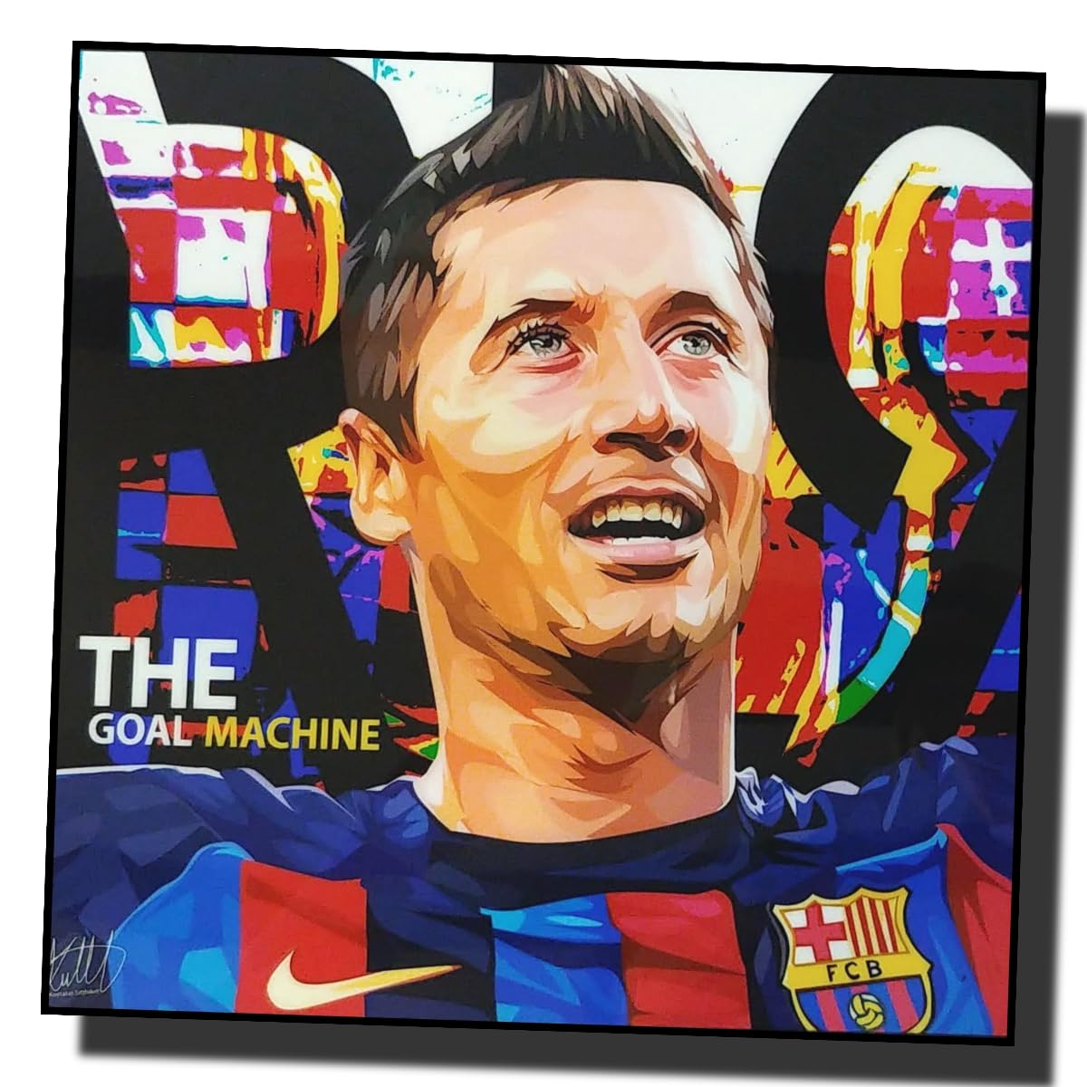 FC Barcelona レヴァンドフスキ&ハンジフリックサイン付き　背番号なし FC バルセロナ 25-26 ホーム レプリカユニフォーム 大人 9番